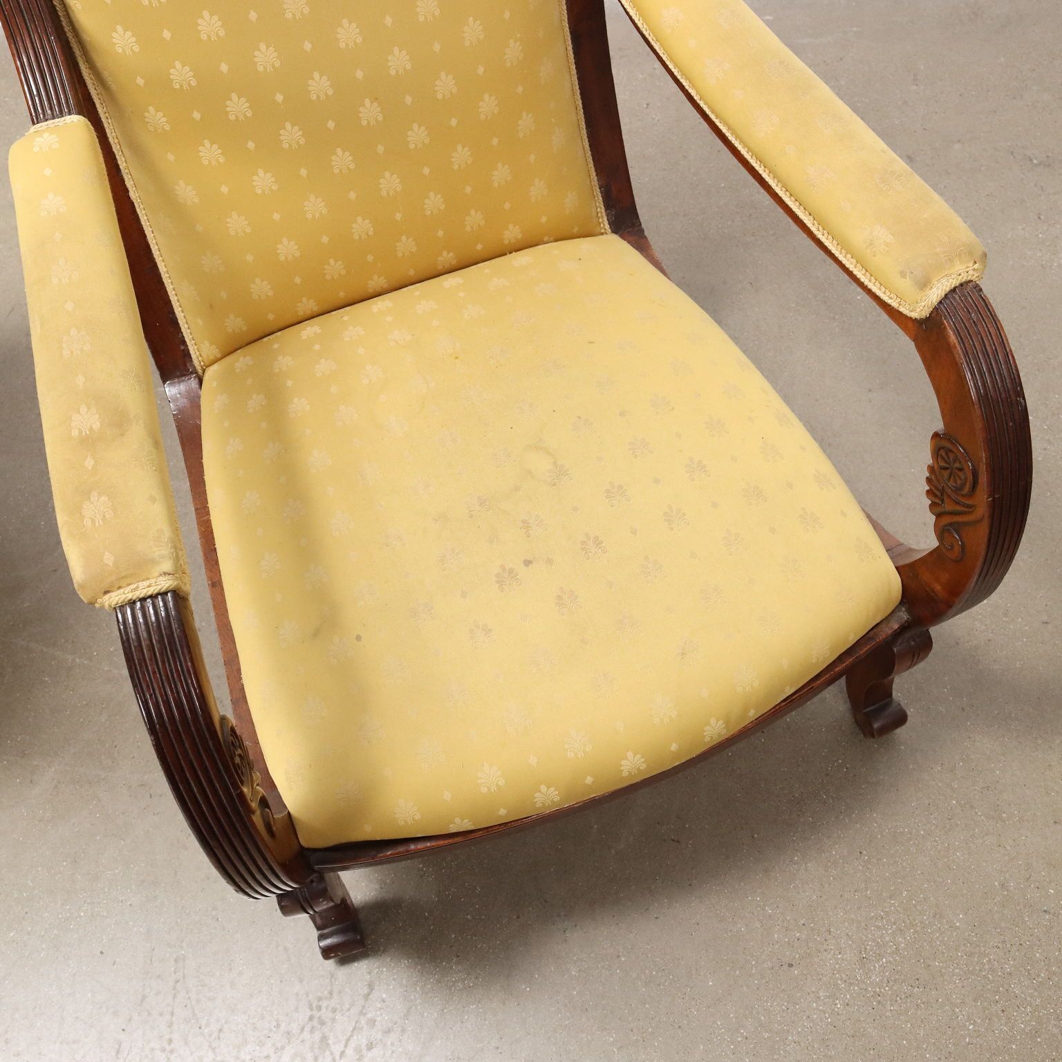 Antique Armchairs Louis Philippe Walnut Italy XIX Century photo vintage