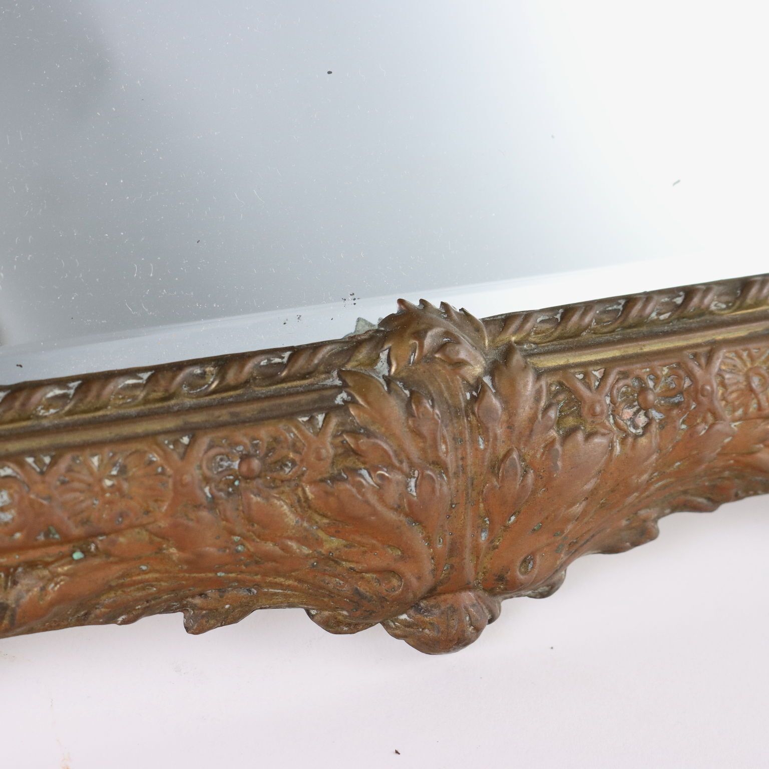 Antique Mirror Bronze Metal Europe XIX Century photo vintage