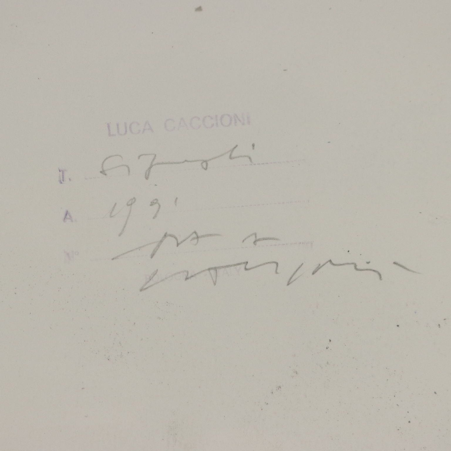 Contemporary Painting Signed Luca Caccioni Mixed Technique 1991 photo vintage