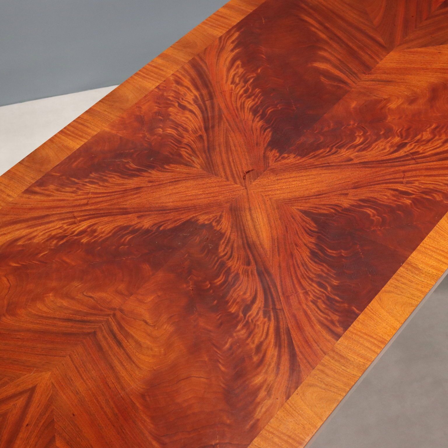 Furniture Vintage Table Design Burl Veneer Walnut Italy 1980s photo