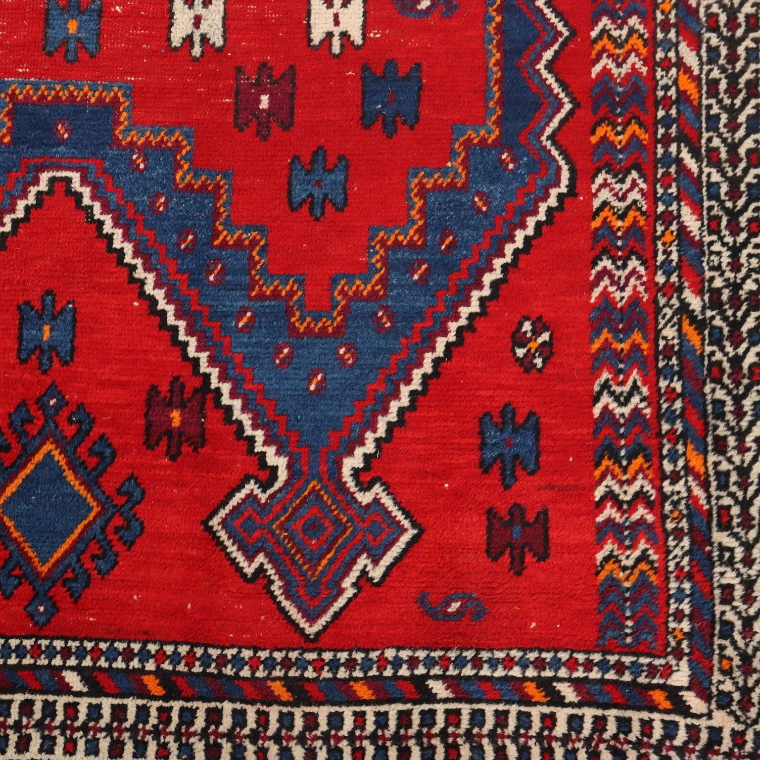 Antique Asian Carpet Cotton Wool Heavy Knot 83 X 64 In photo vinterior
