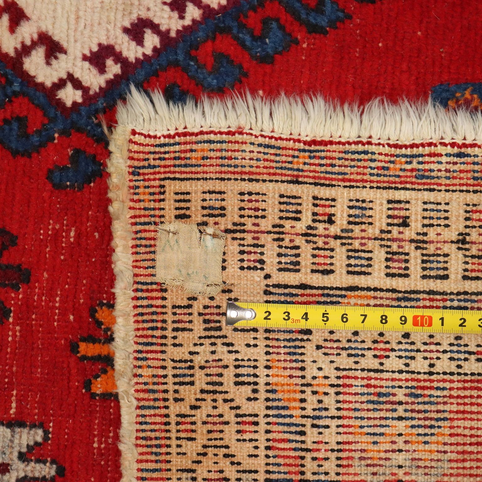 Antique Asian Carpet Cotton Wool Heavy Knot 83 X 64 In photo vintage