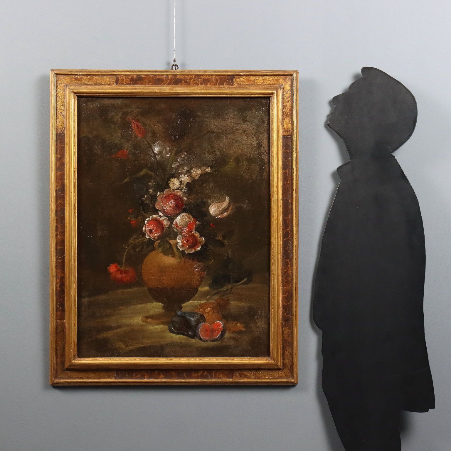 Peinture d'époque, nature morte aux fleurs, huile sur toile, XVIIIe siècle photo furniture