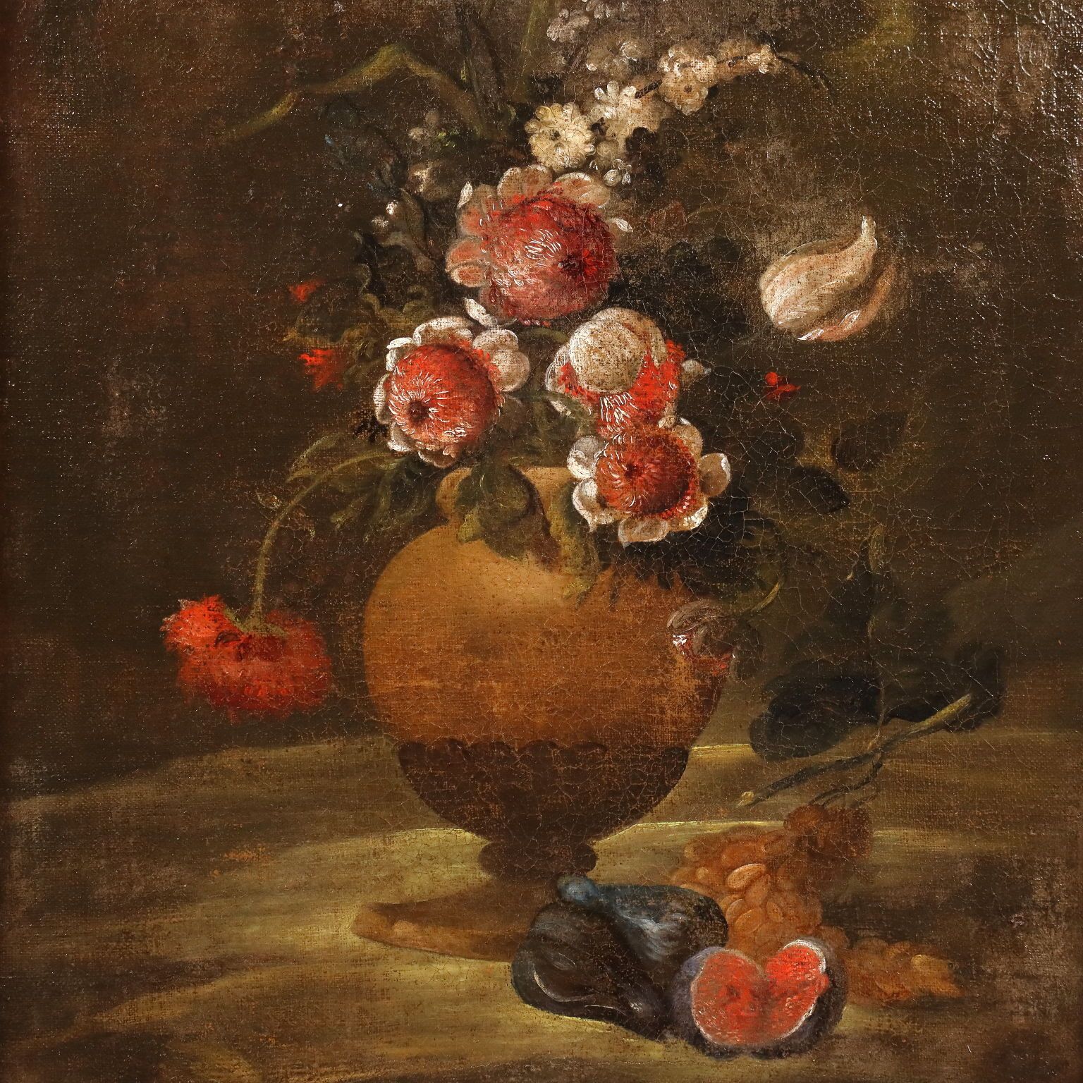 Peinture d'époque, nature morte aux fleurs, huile sur toile, XVIIIe siècle photo for sale
