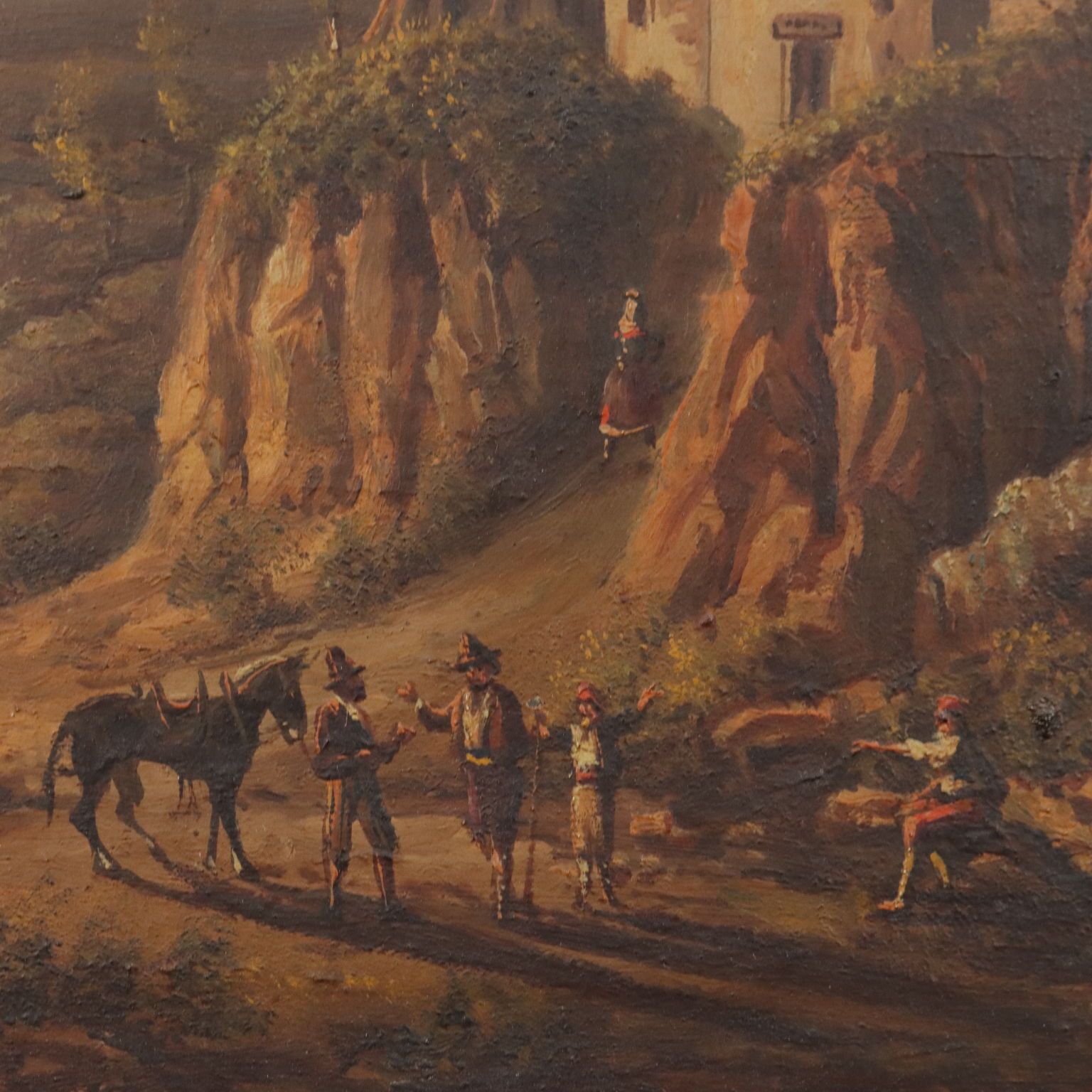 Antique Painting Sunset On Sea Landscape Oil On Borad XIX Century photo 440.0