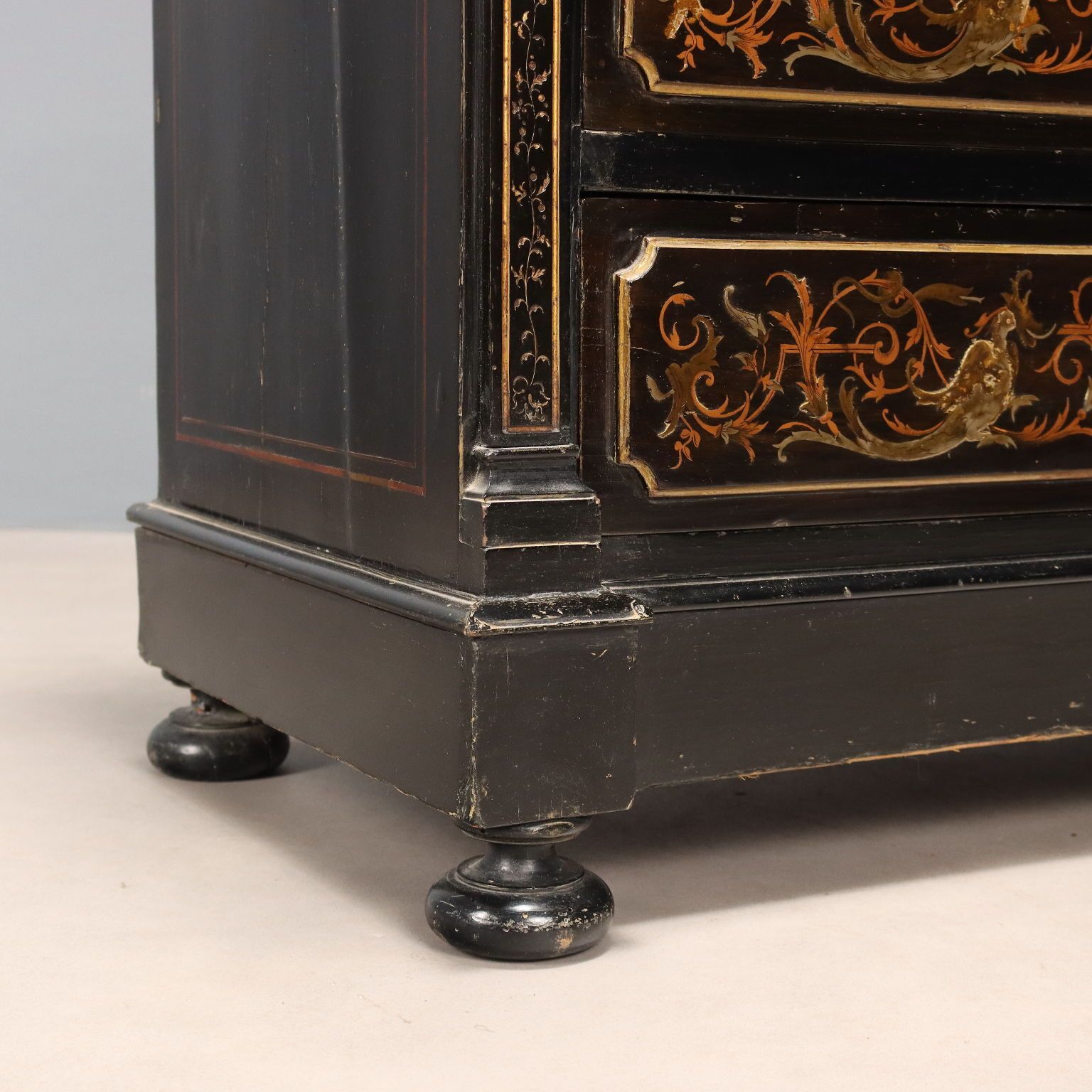 photo vinterior Antique Secretraire Mahogany Drawers Italy XIX Century