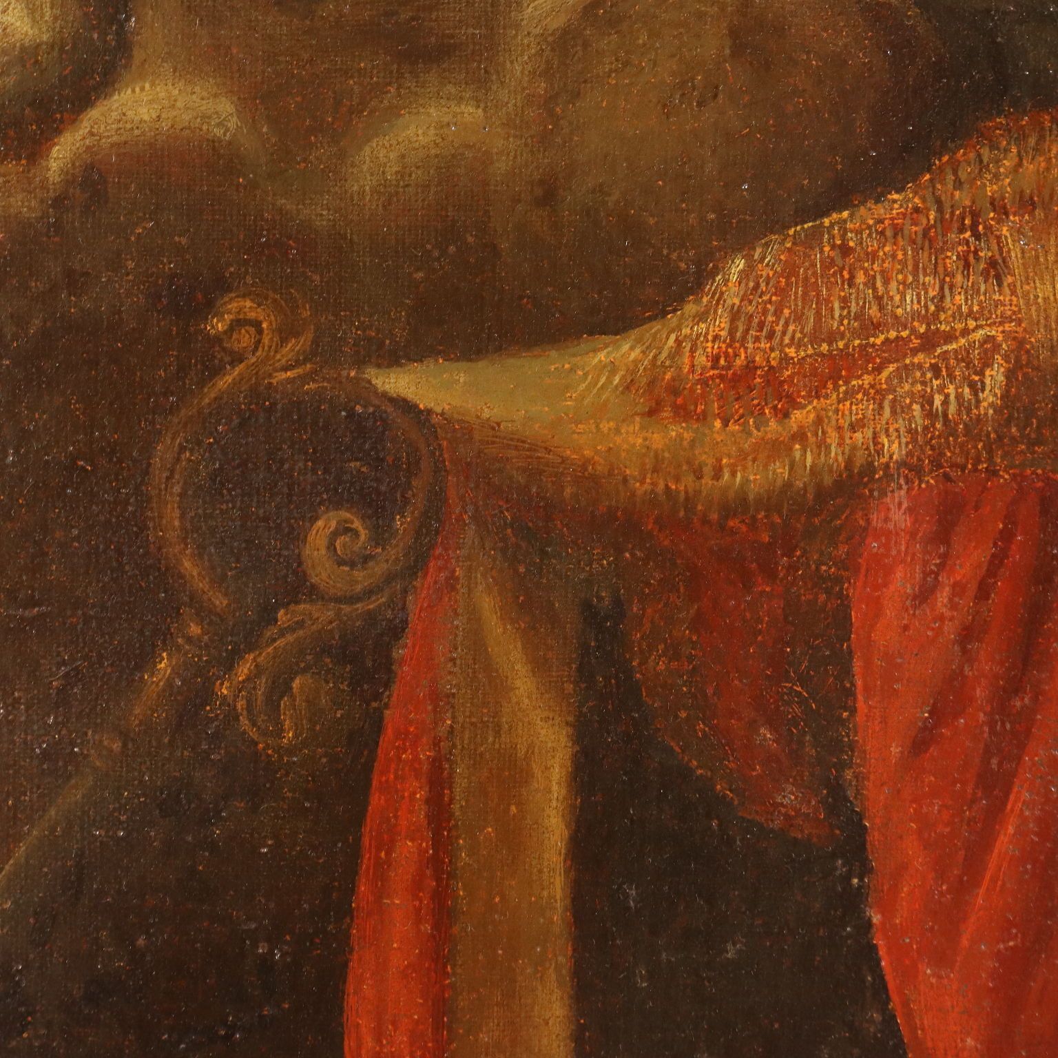 Tableau d'époque, évêque en prière recevant la communion du Christ, XVIIe siècle photo vinterior