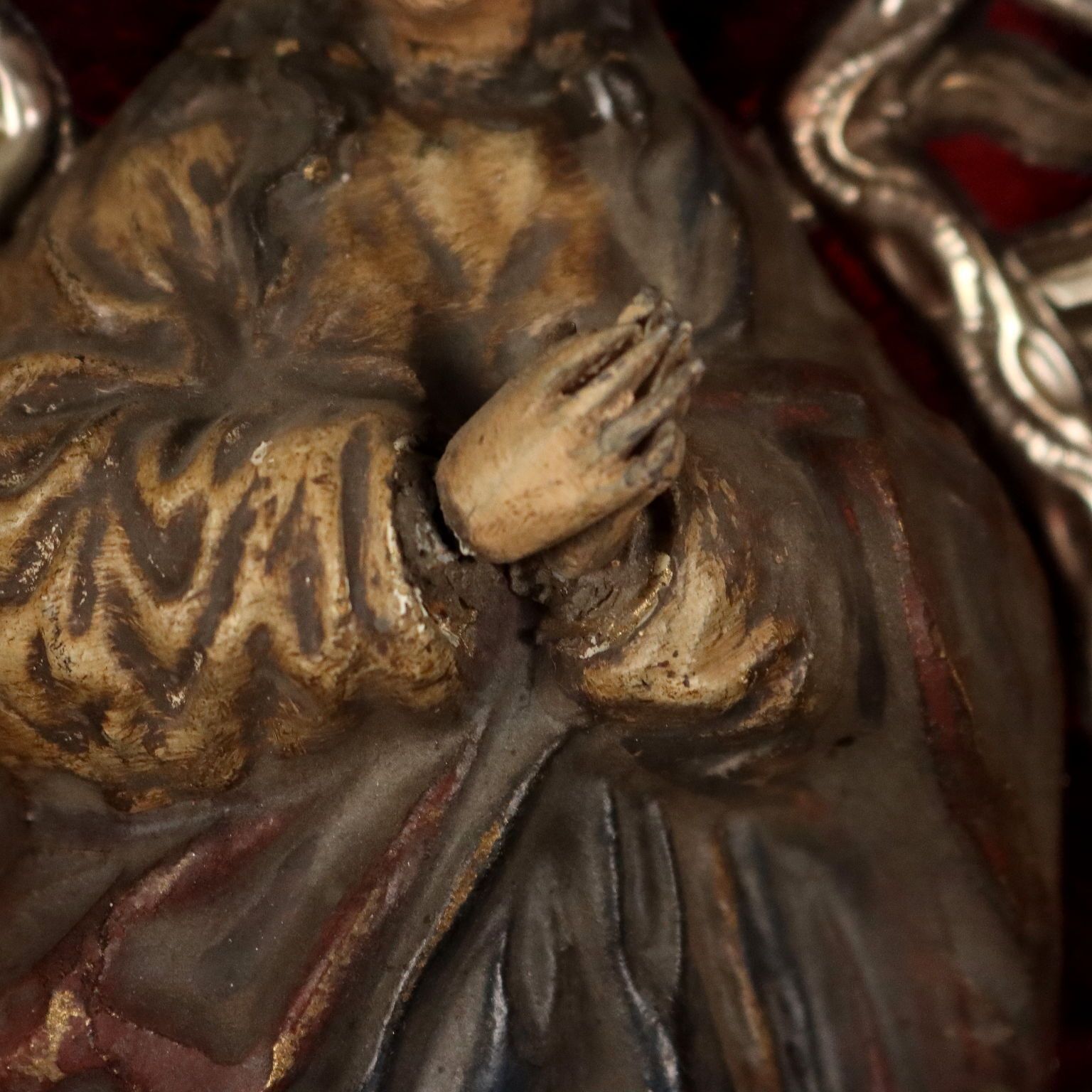 Figurine d'époque Vierge Marie en céramique, Italie, XIXe siècle photo vinterior