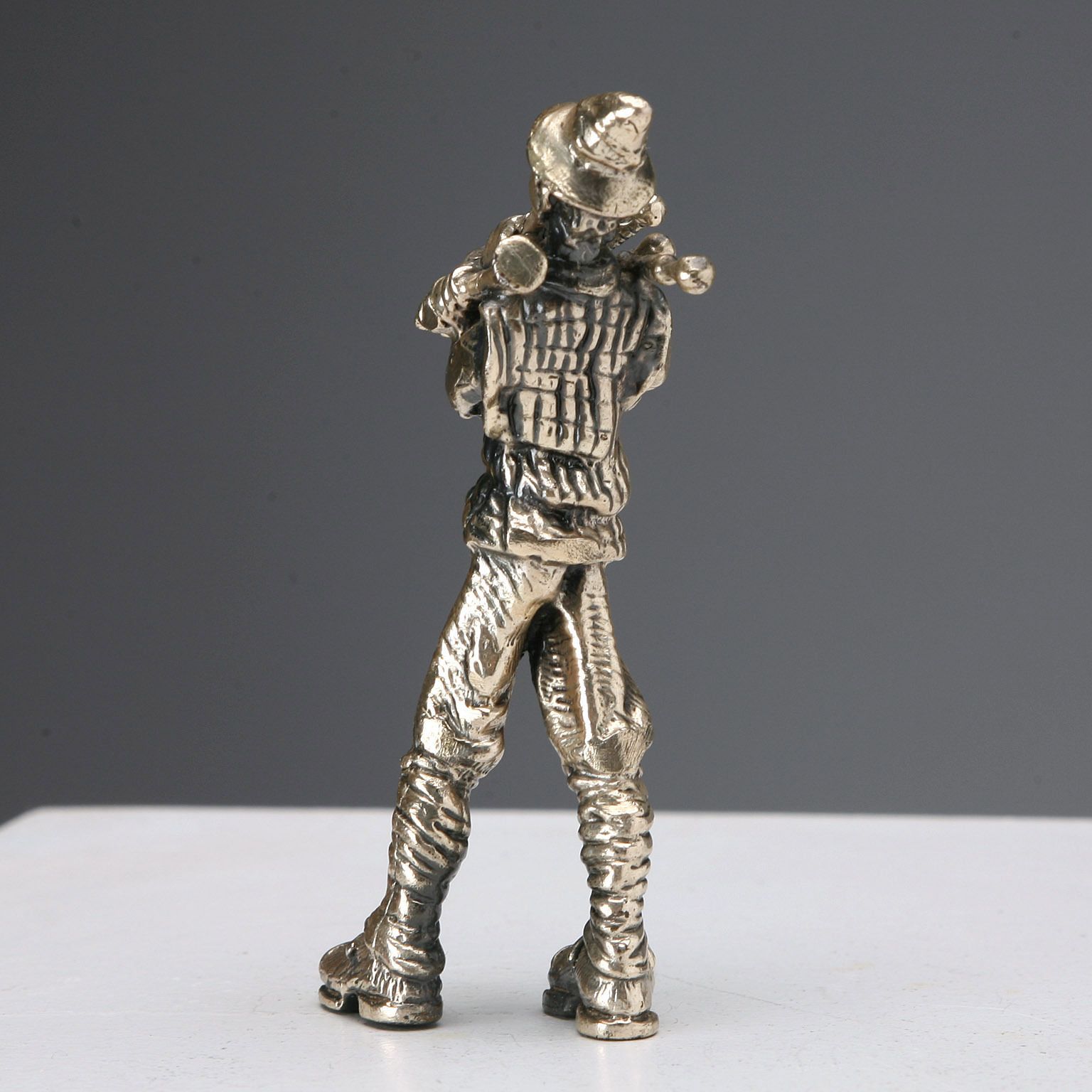 Antique Sculpture Bagpipe Player Silver Sorini Arezzo XX Century photo Art
