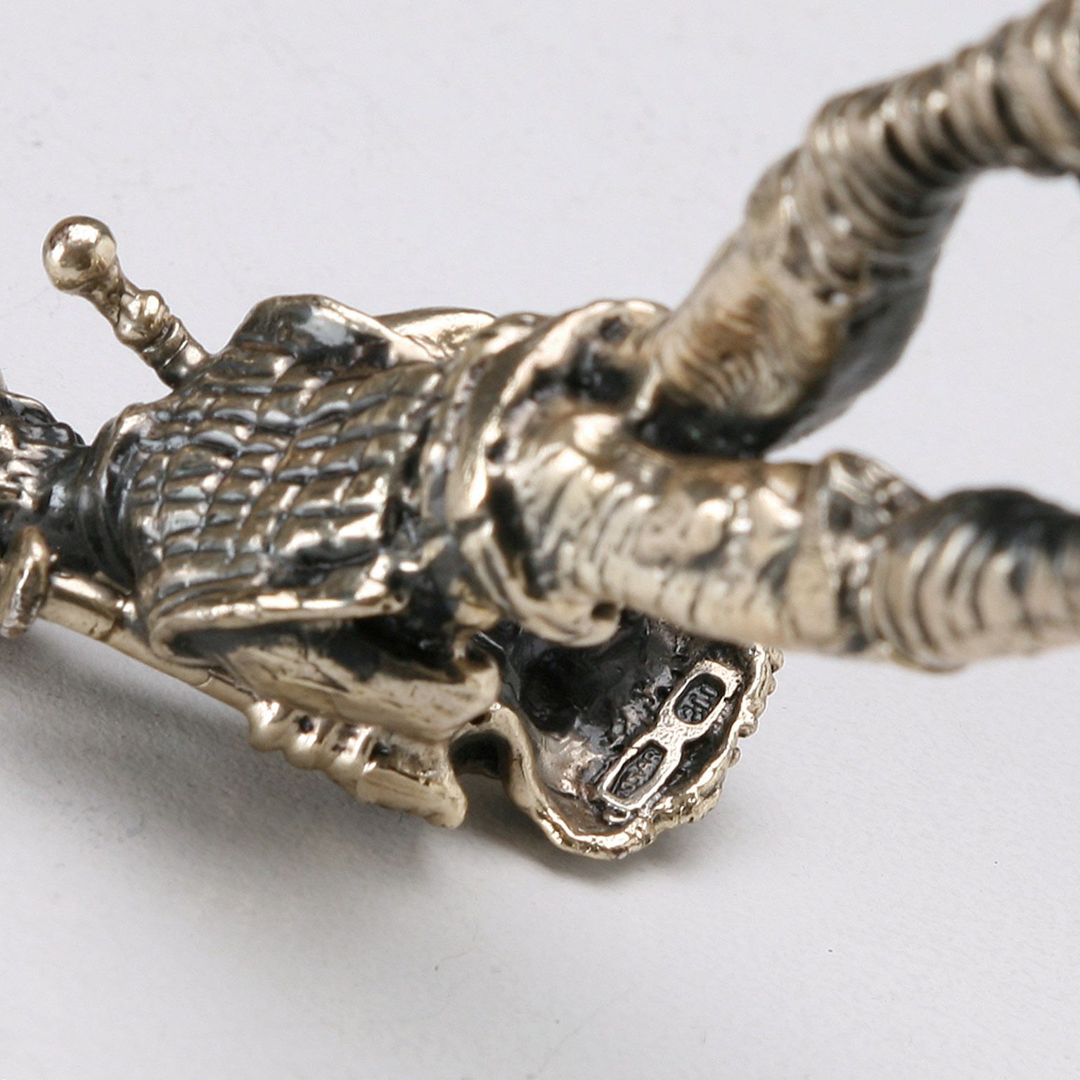 Antique Sculpture Bagpipe Player Silver Sorini Arezzo XX Century photo vinterior