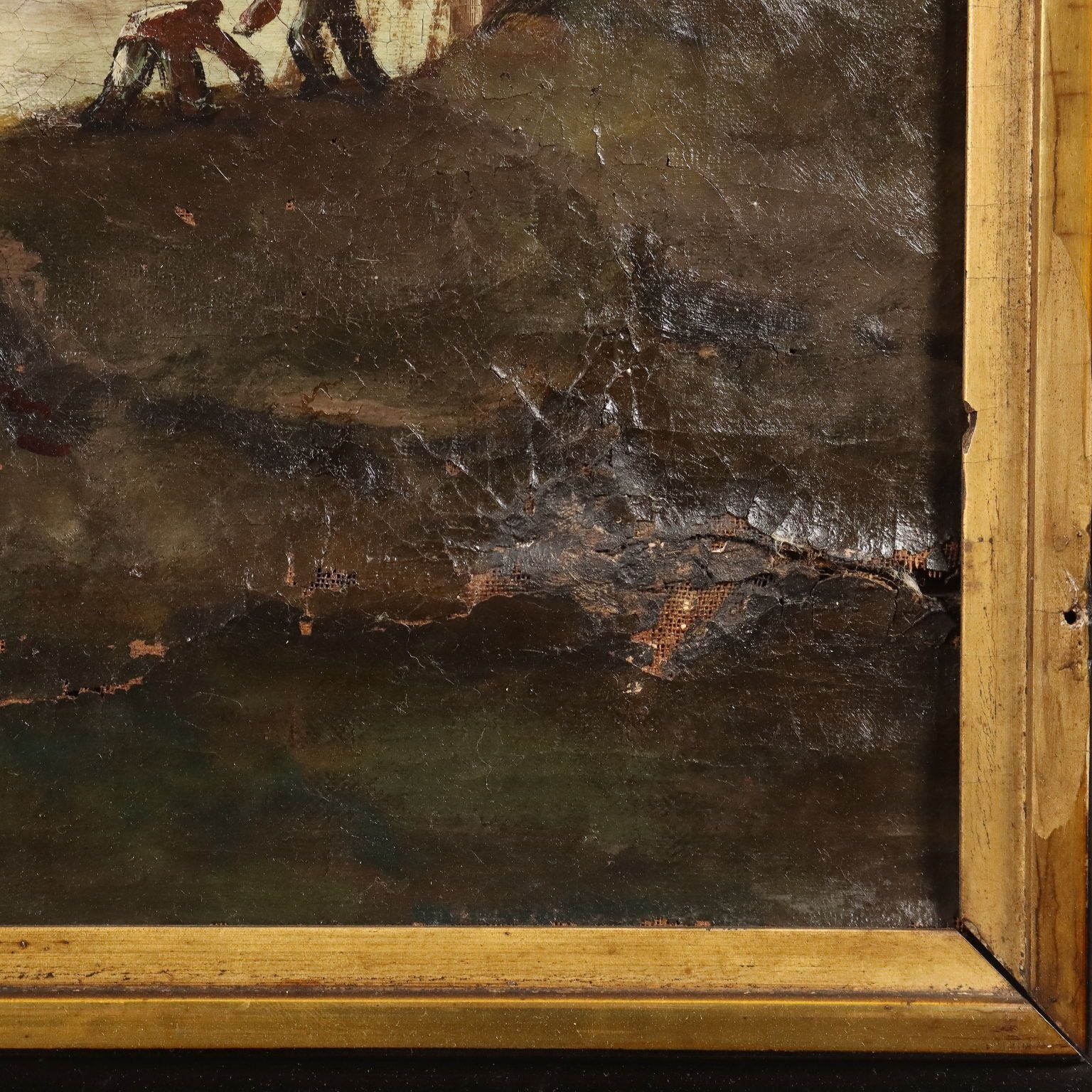 photo furniture Tableau d'époque, vue depuis le port, huile sur toile, XVIIIe siècle