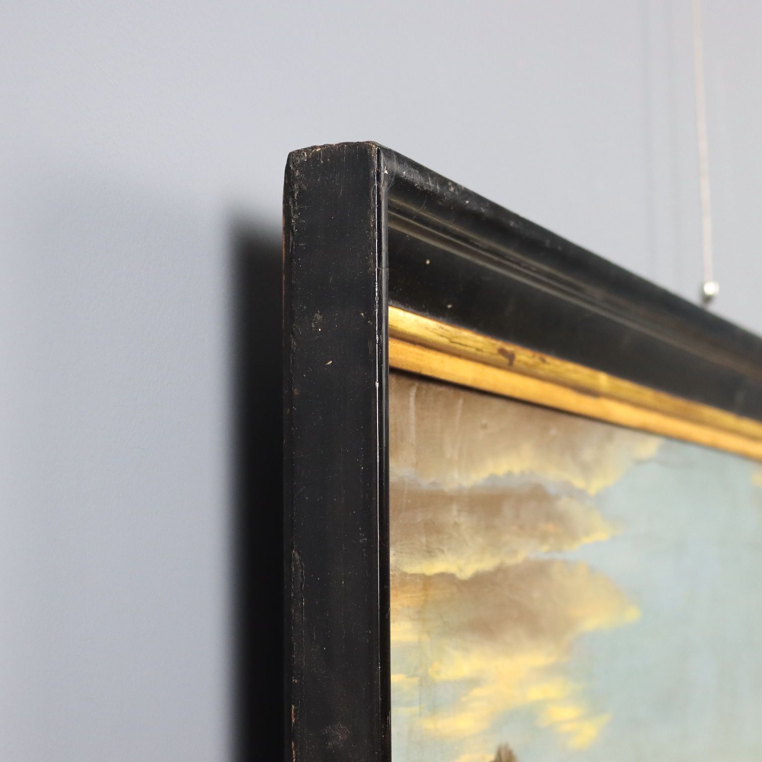 1990.0 Tableau d'époque, vue depuis le port, huile sur toile, XVIIIe siècle photo