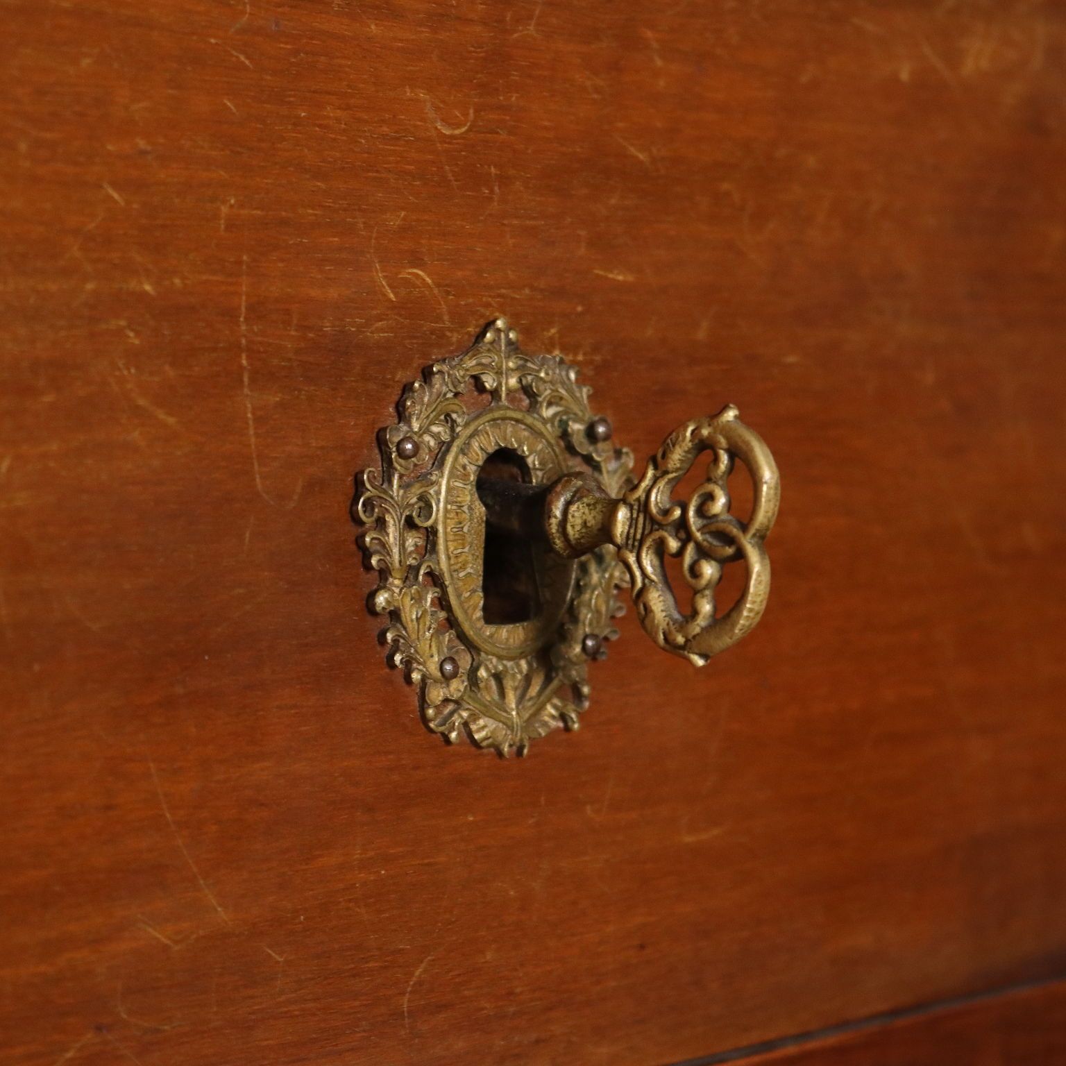 Antique Chest Of Drawers Empire Walnut Marble XIX Century photo vintage
