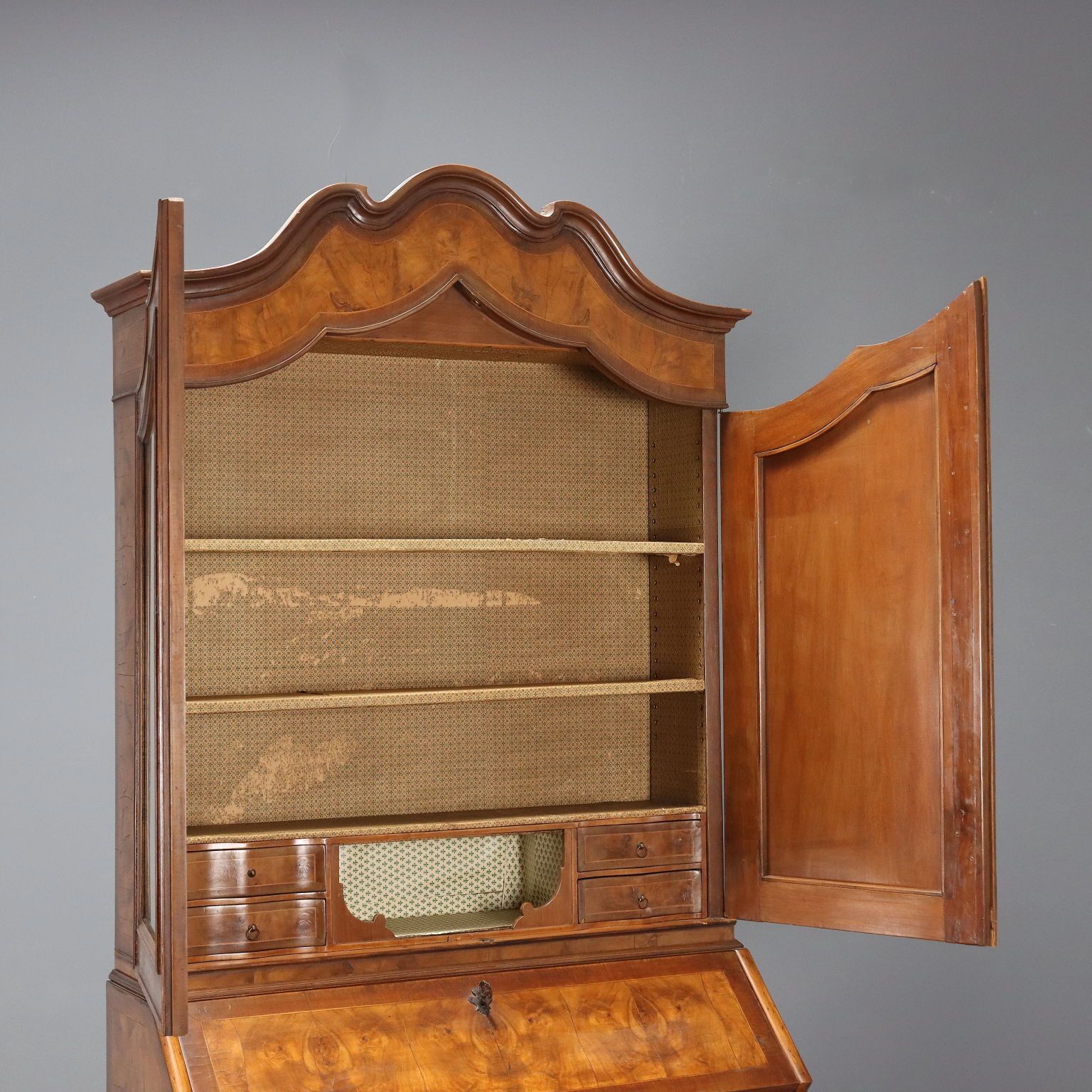Antique Trumeau Walnut Drawers Italy Early XX Century photo vinterior