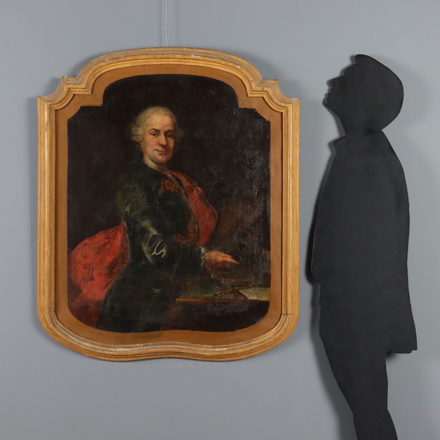 Antique Painting Portrait Of A Gentleman Oil On Canvas XVIII Century photo furniture