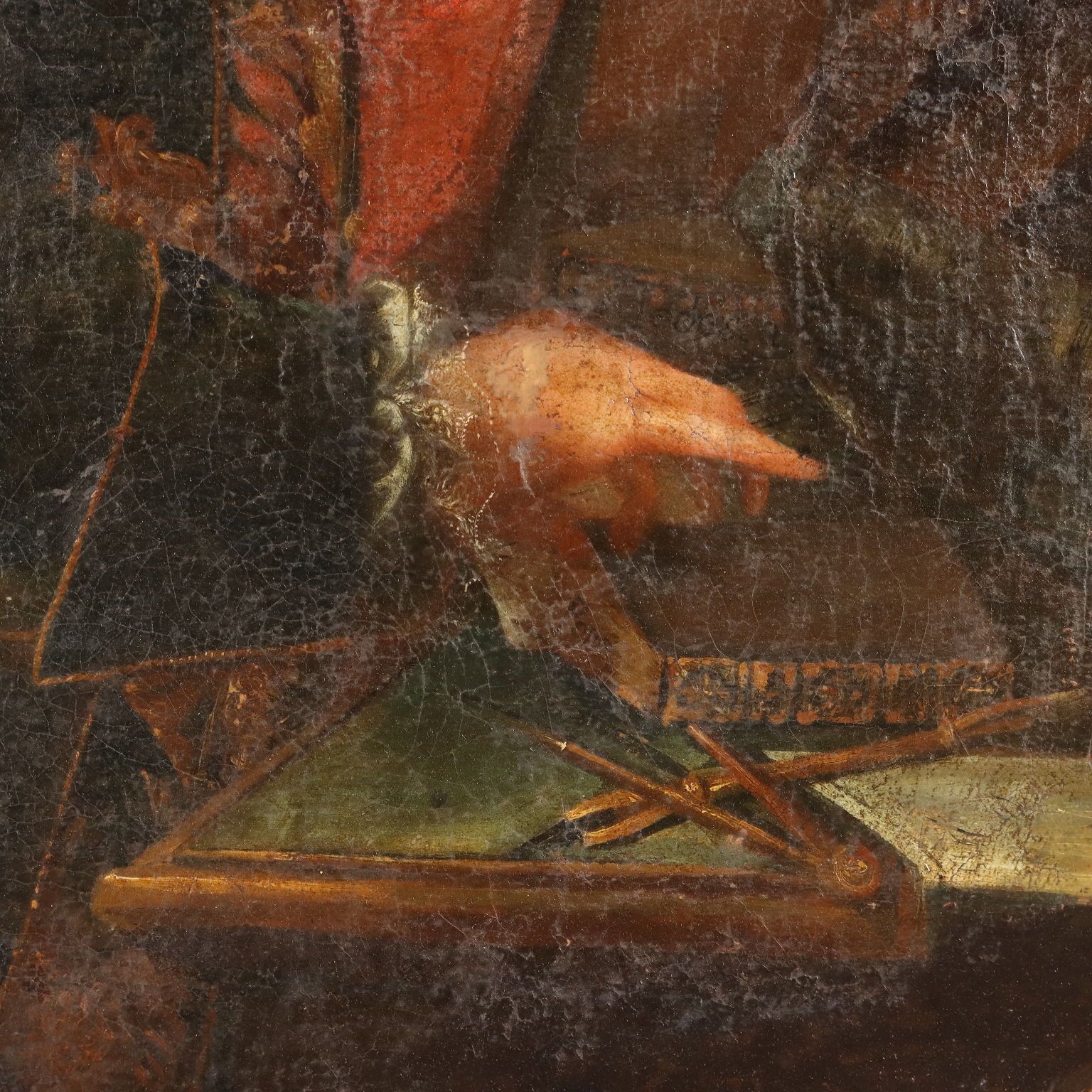 Antiek schilderij, portret van een heer, olieverf op doek, 18e eeuw photo vinterior