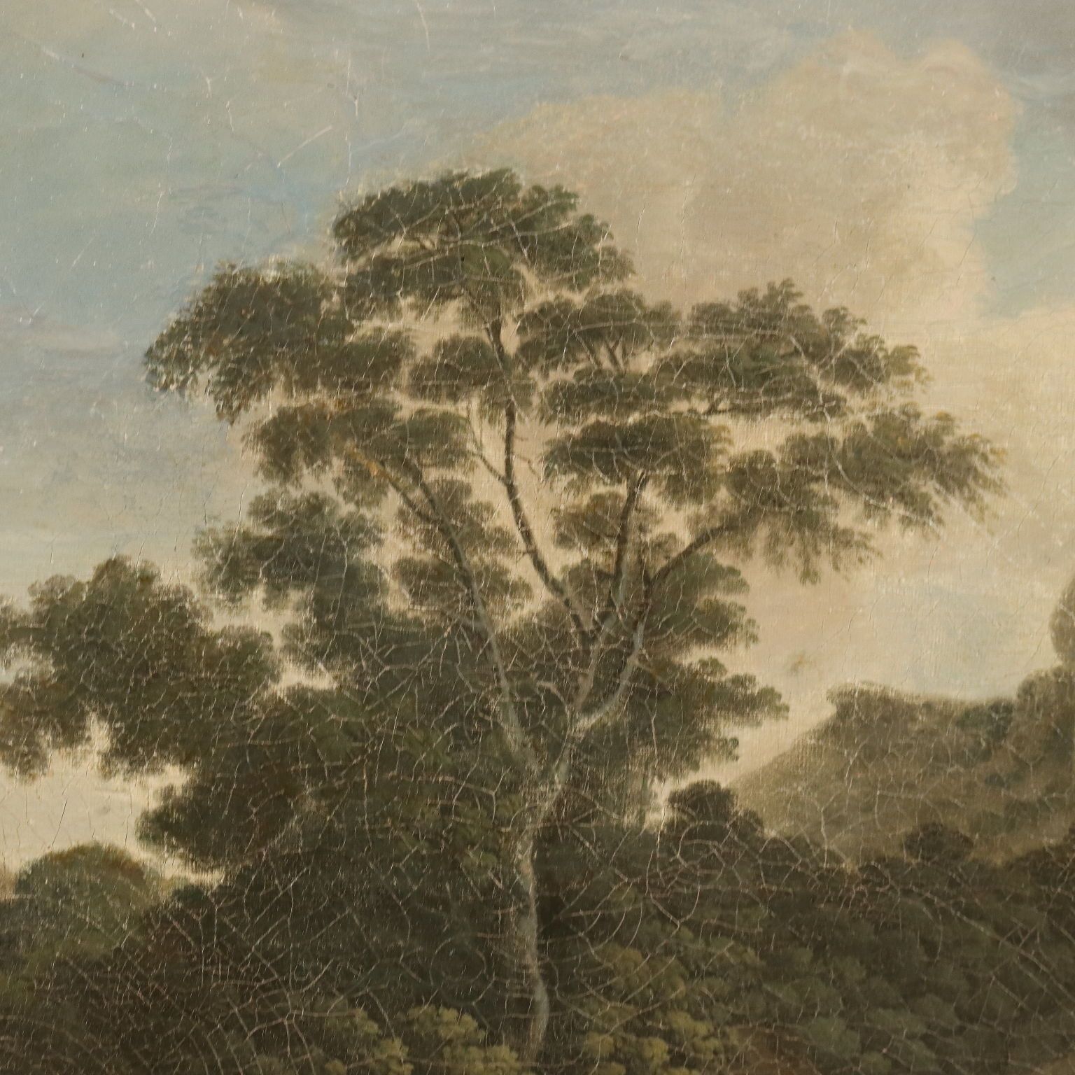 Antique Painting Landscape With Farmers Oil On Canvas Europe '800 photo buy