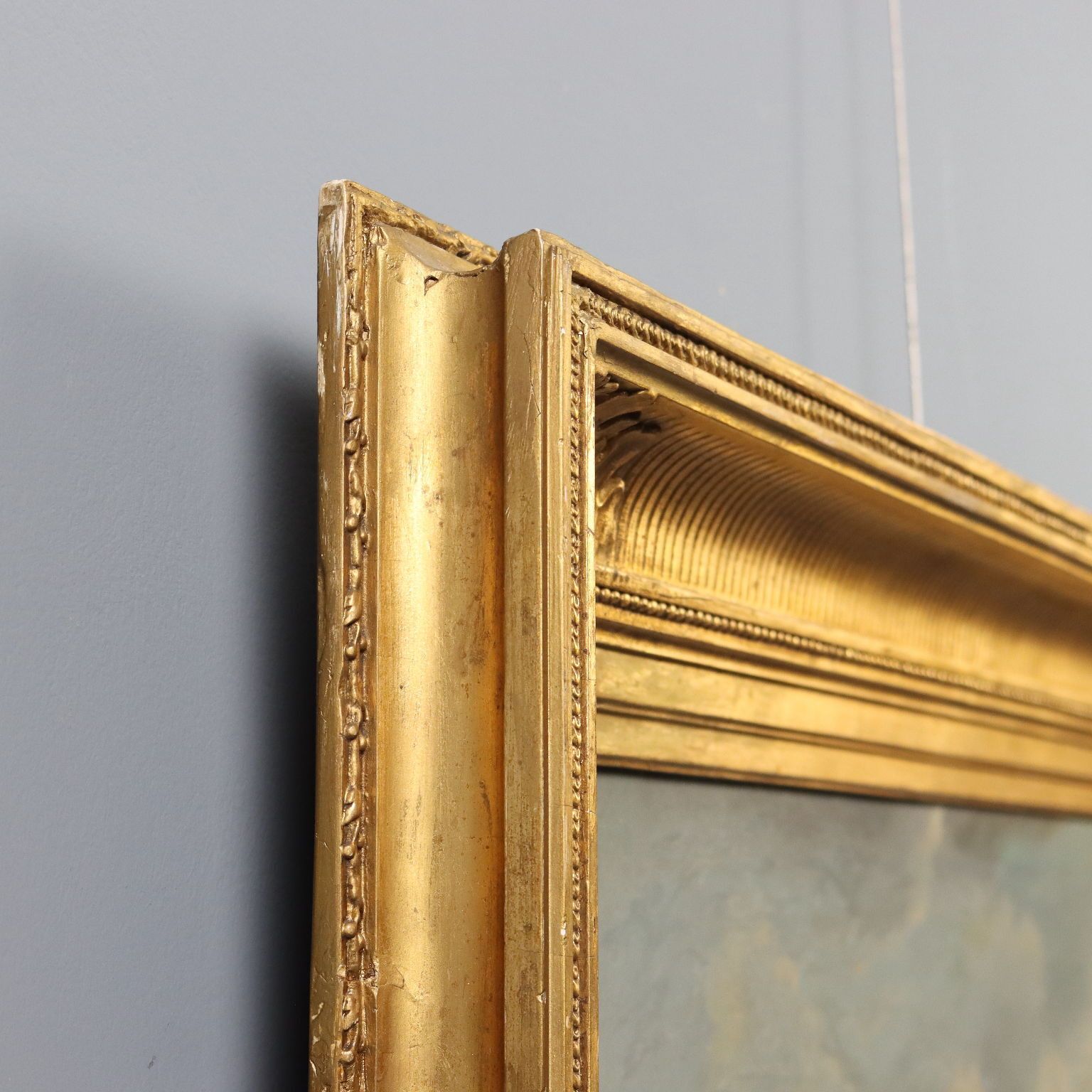 photo furniture Tableau d'époque, paysage aux paysans, huile sur toile, Europe, XIXe siècle