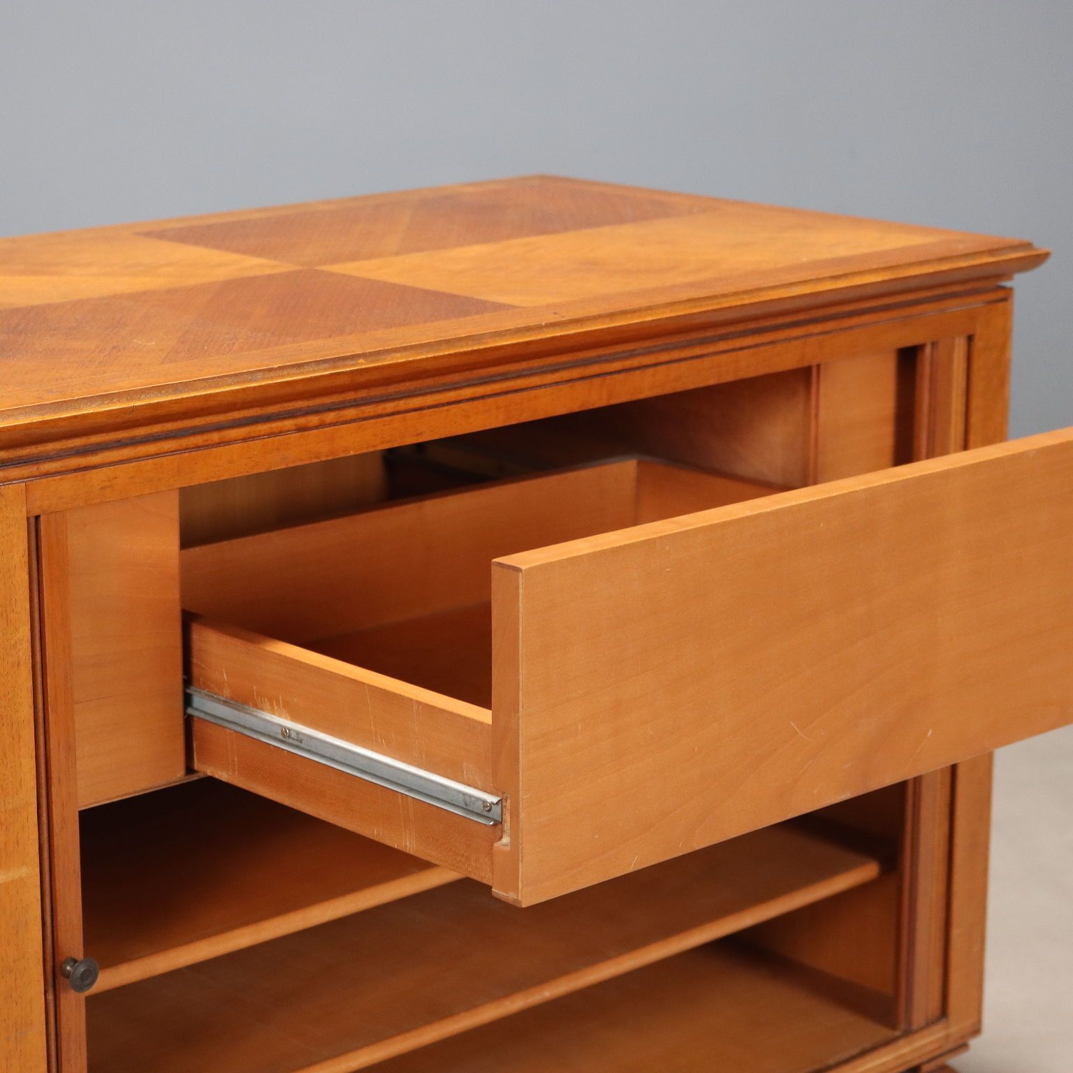 Small Vintage Cupboard Teak Veneer Design Italy 1950s 1960s photo vinterior