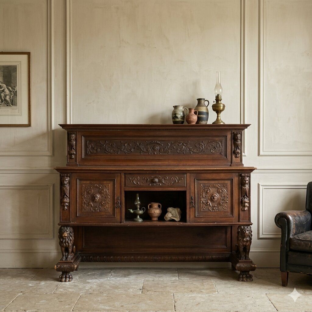 Armoire néo-Renaissance en noyer, Italie, début du XXe siècle photo furniture