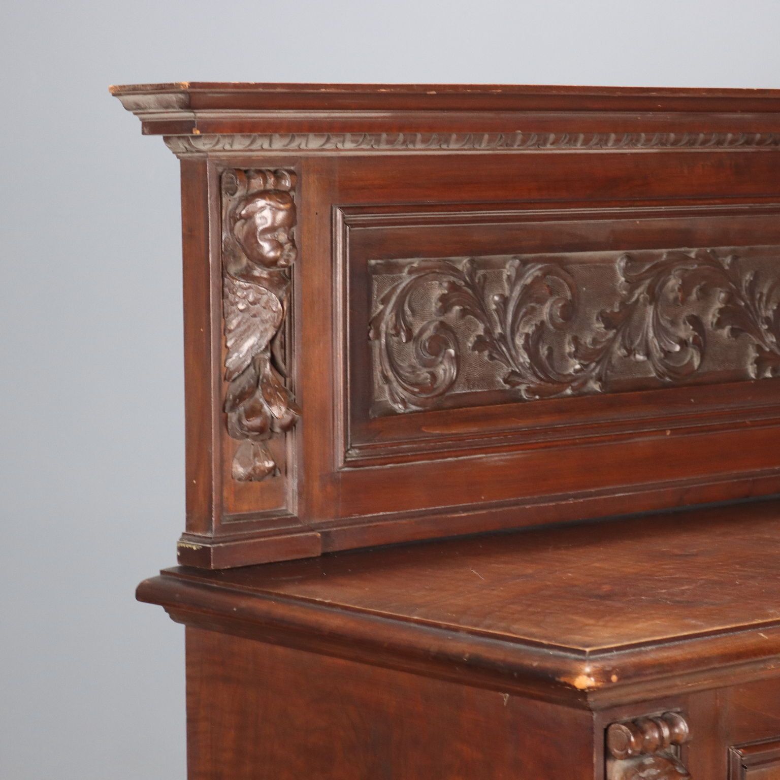 Cupboard Neo Renaissance Walnut Italy Early XX Century photo vintage