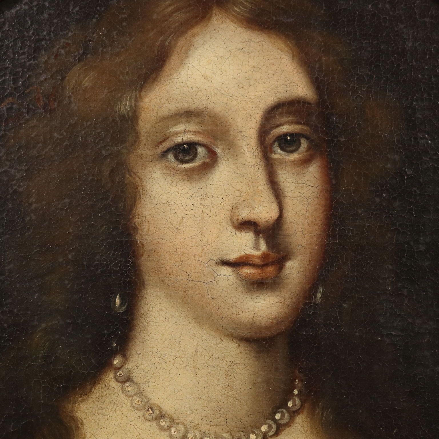 Tableau d'époque, portrait de femme, huile sur toile, XVIIe siècle photo Art