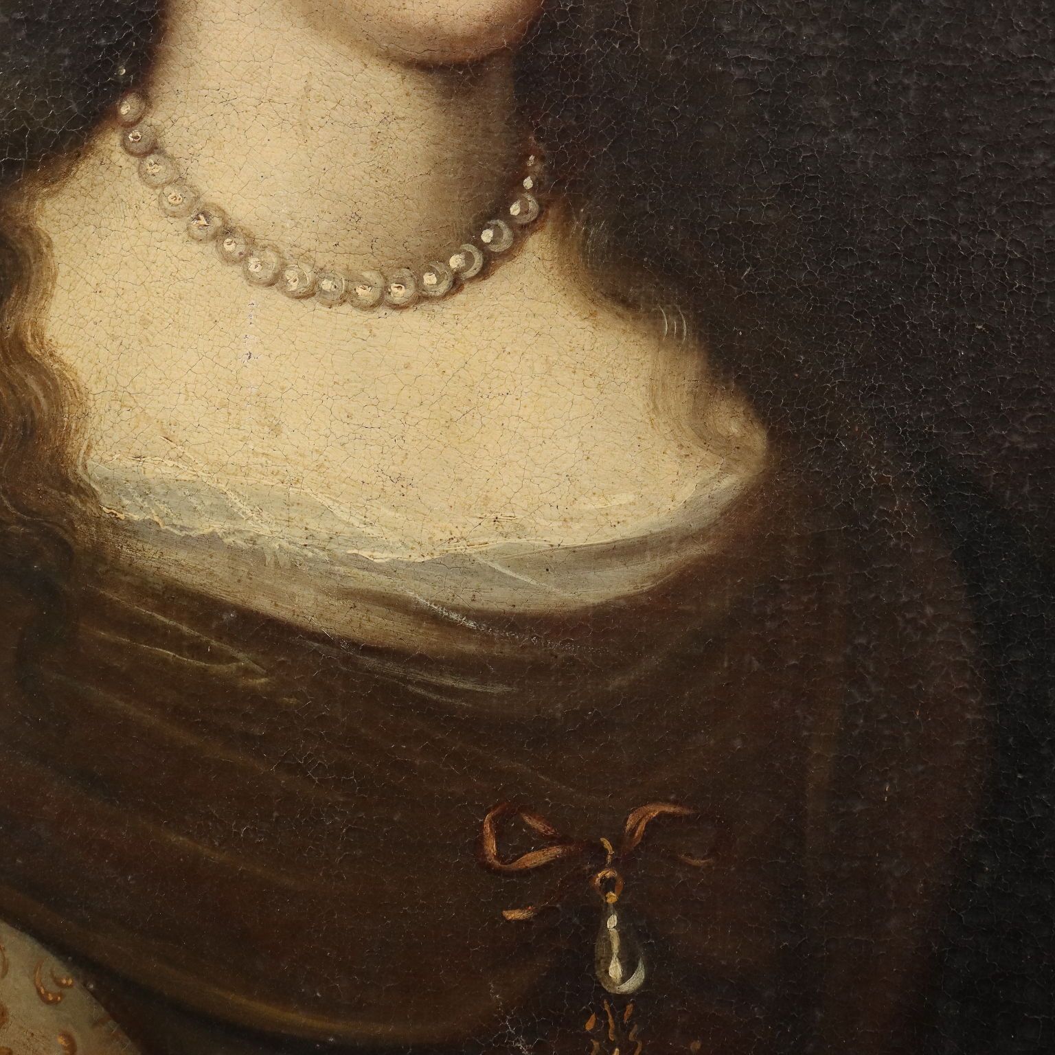 Antique Painting Portrait Of A Woman Oil On Canvas XVII Century photo 2620.0