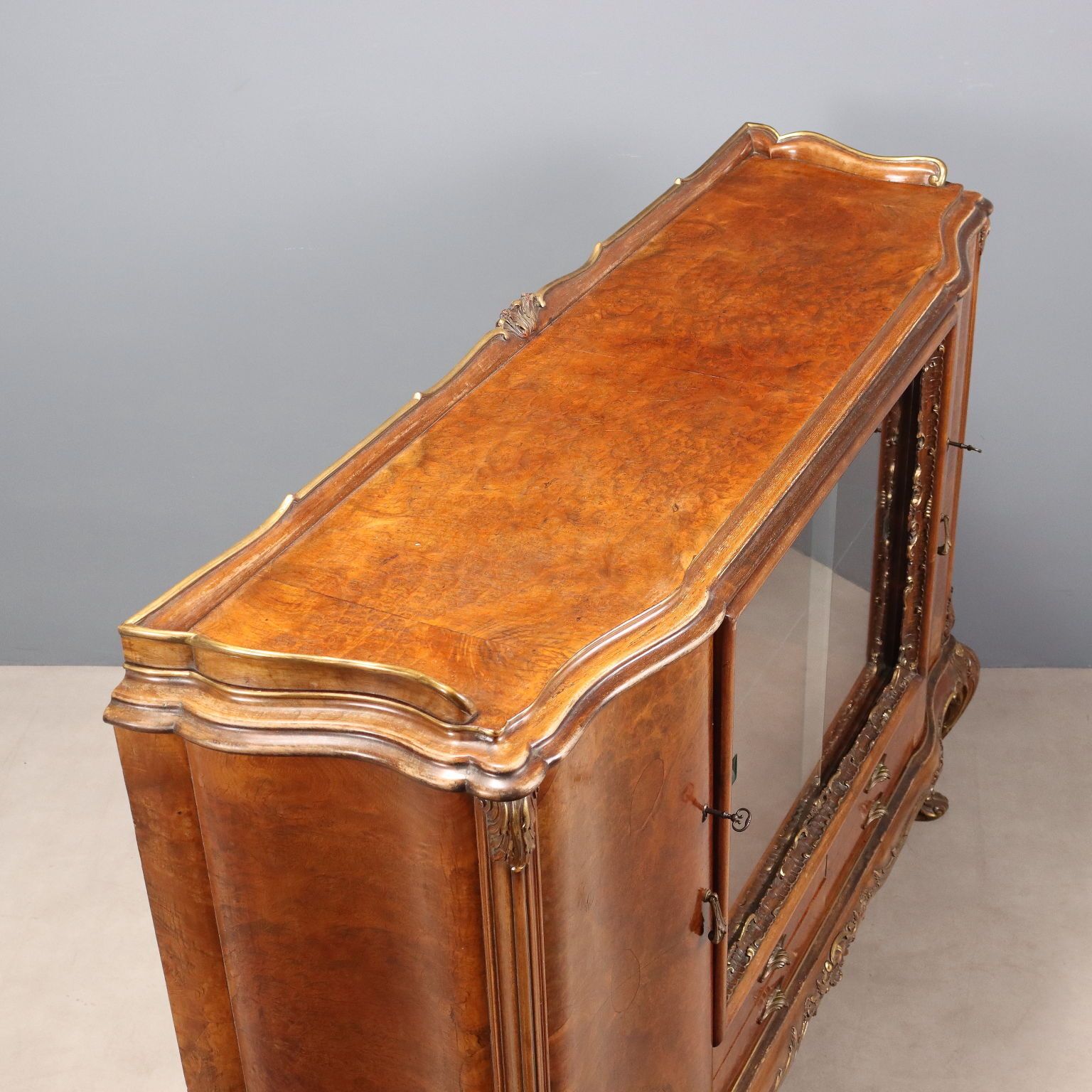 Furniture Antique Cupboard Chippendale Style Walnut Italy XX Century photo
