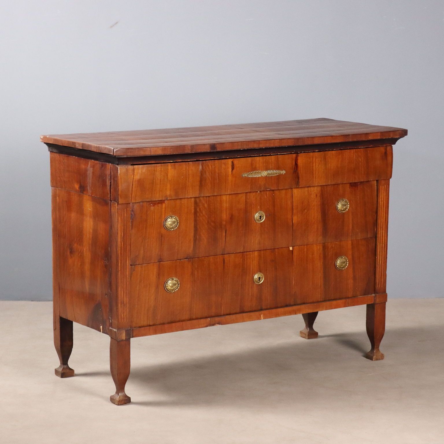 Antique Chest Of Drawers Mahogany Poplar 3 Drawers XIX Century