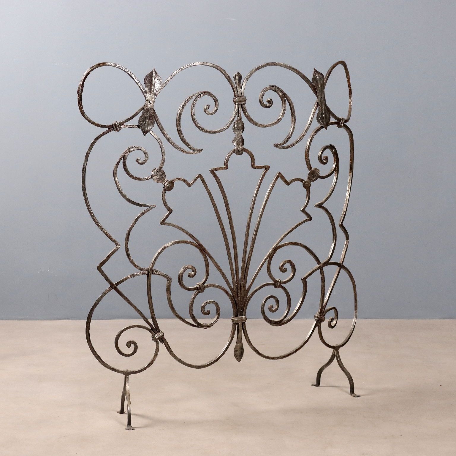 Antique Fireplace Guard Wrought Iron Decorations Europe XX Century