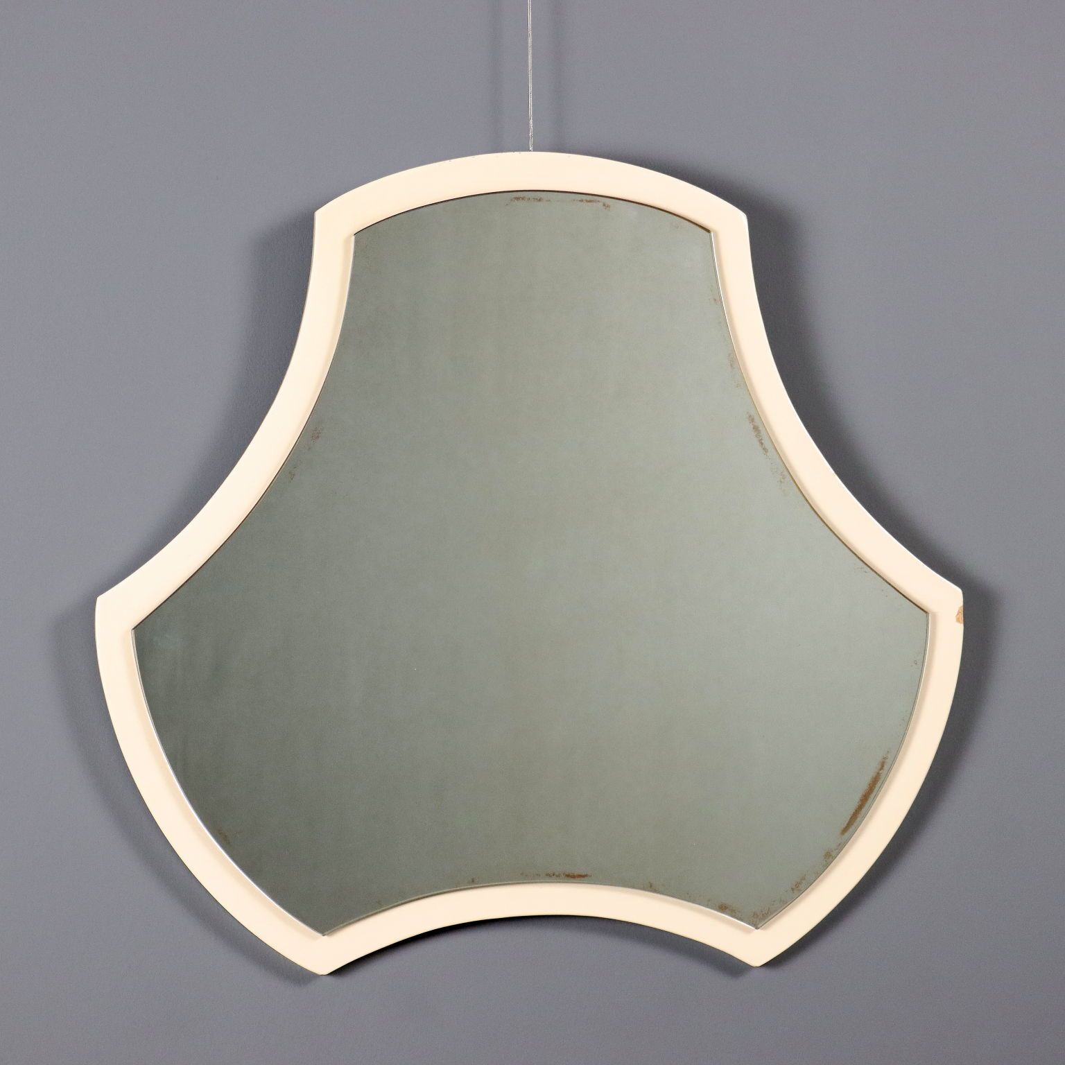 Vintage spiegel, gelakt hout, spiegelglas, Italiaans design, jaren 1970