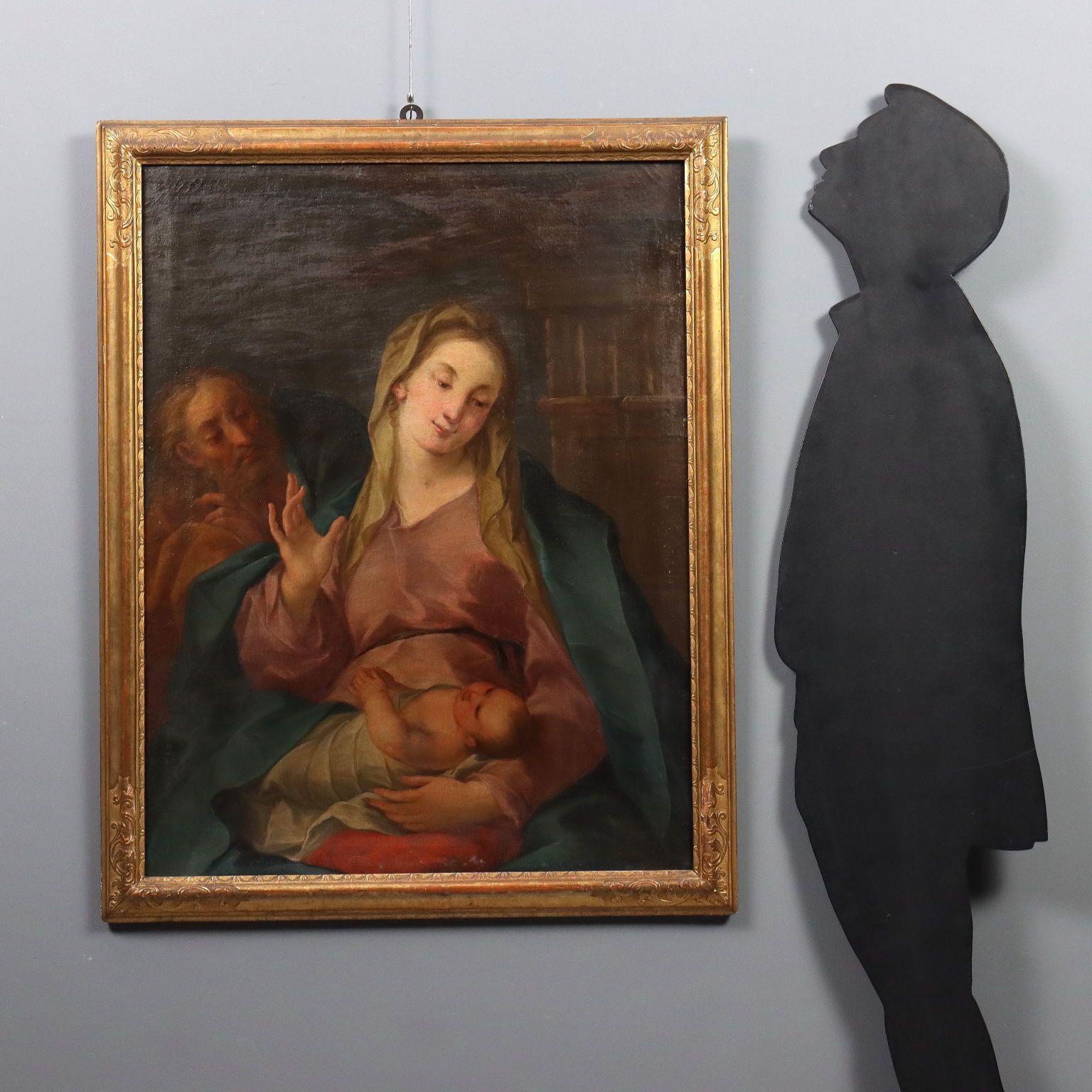 Antique Painting The Holy Family Oil On Canvas Italy XVIII Century photo furniture