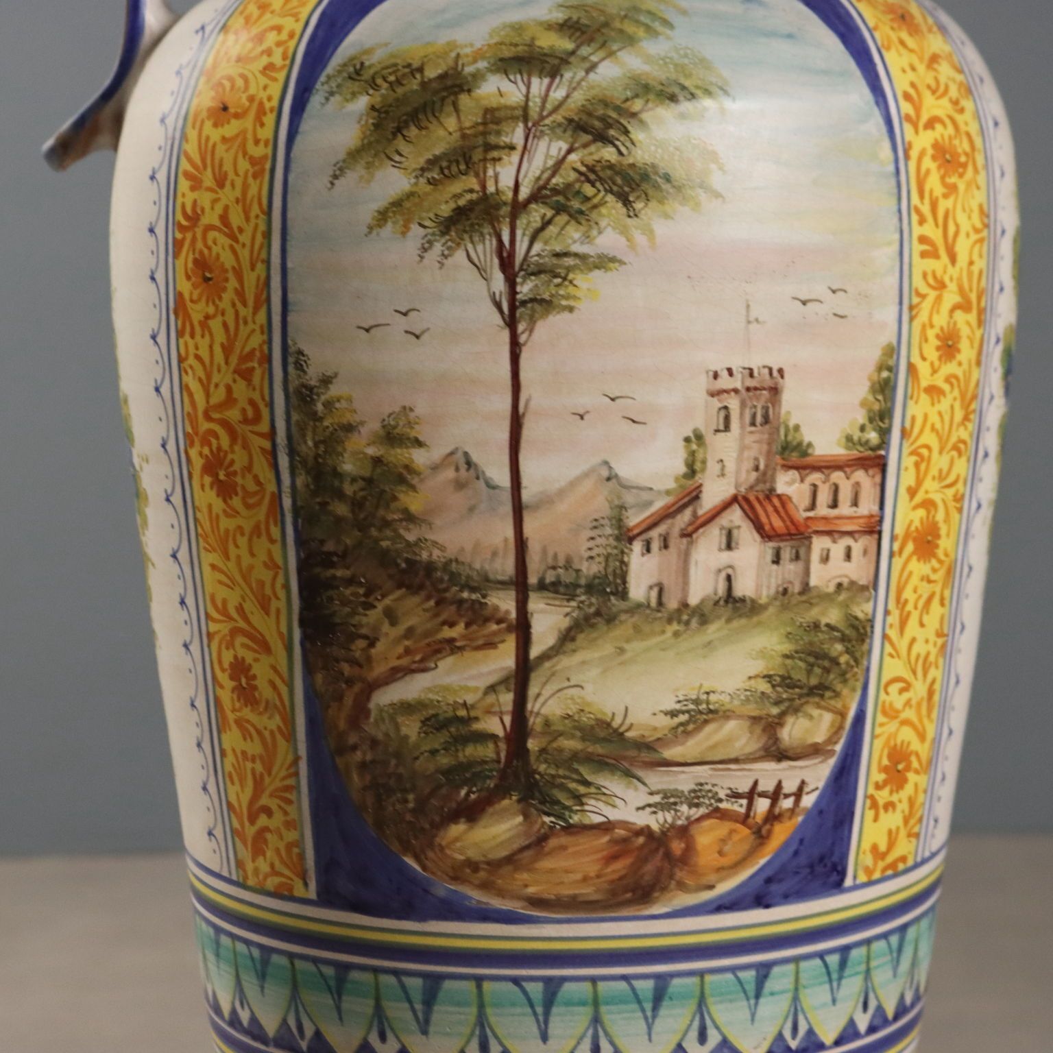 Large Majolica Amphora Deruta Manufacture Central Italy 1960s 1970s photo for sale