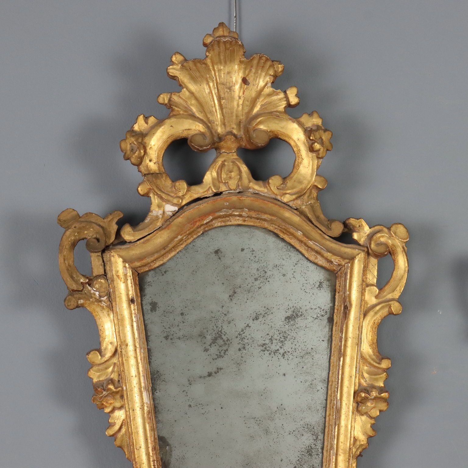 Miroirs d'époque en bois sculpté et doré, France, XVIIIe siècle photo for sale