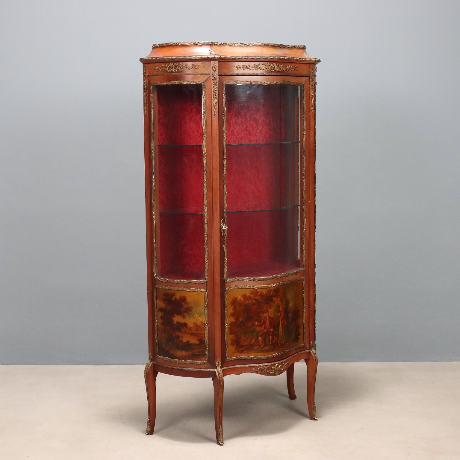 Showcase Baroque Style Mahogany Bronze Italy XX Century