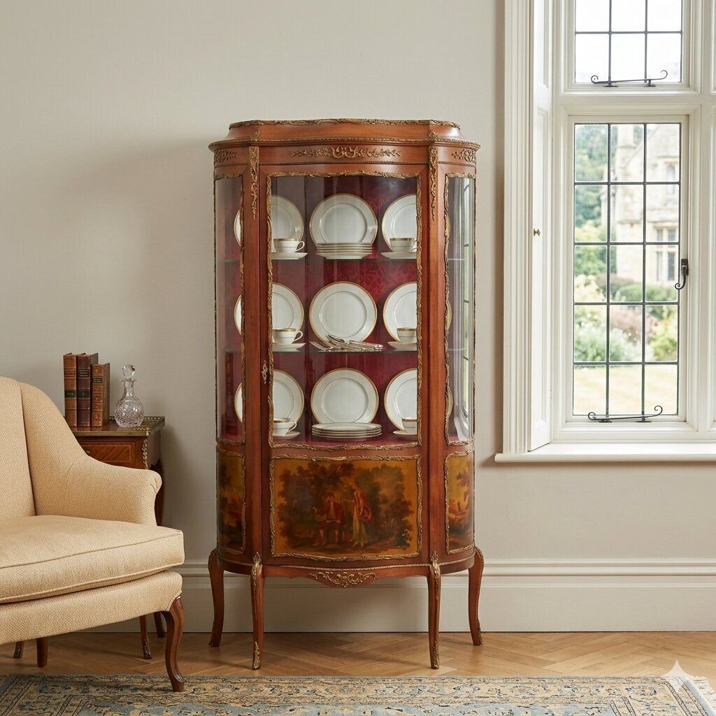 Showcase Baroque Style Mahogany Bronze Italy XX Century photo furniture