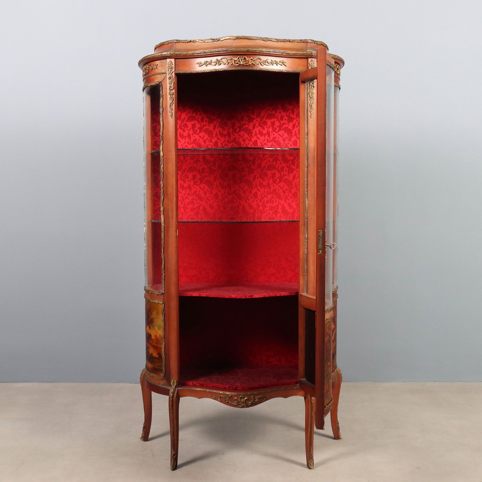 Showcase Baroque Style Mahogany Bronze Italy XX Century photo Furniture