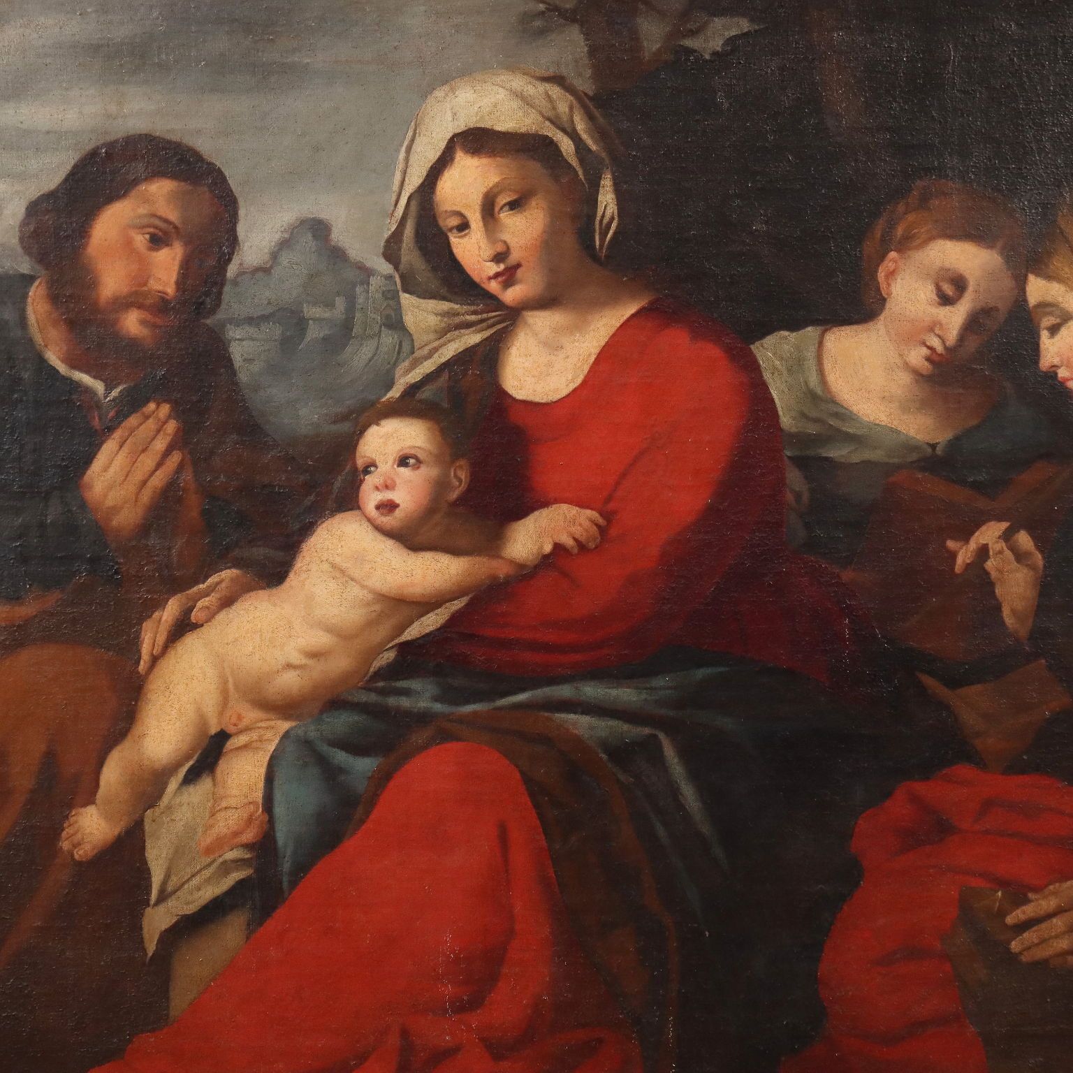 Antique Painting Sacred Conversation Copy From Jacopo Palma photo for sale