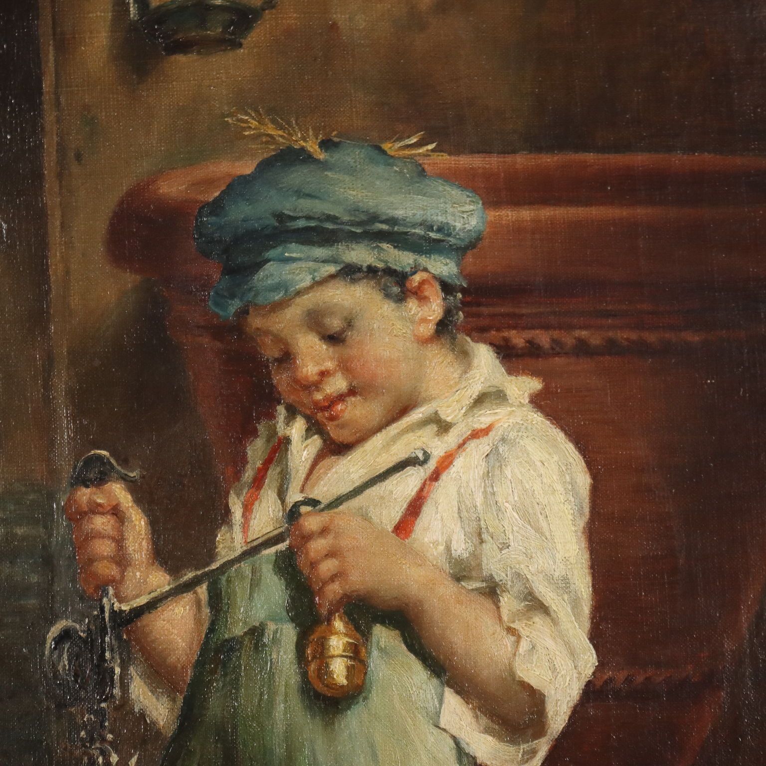 Antique Painting Signed A. Dumini Preparing For The Market XIX Century photo 1370.0