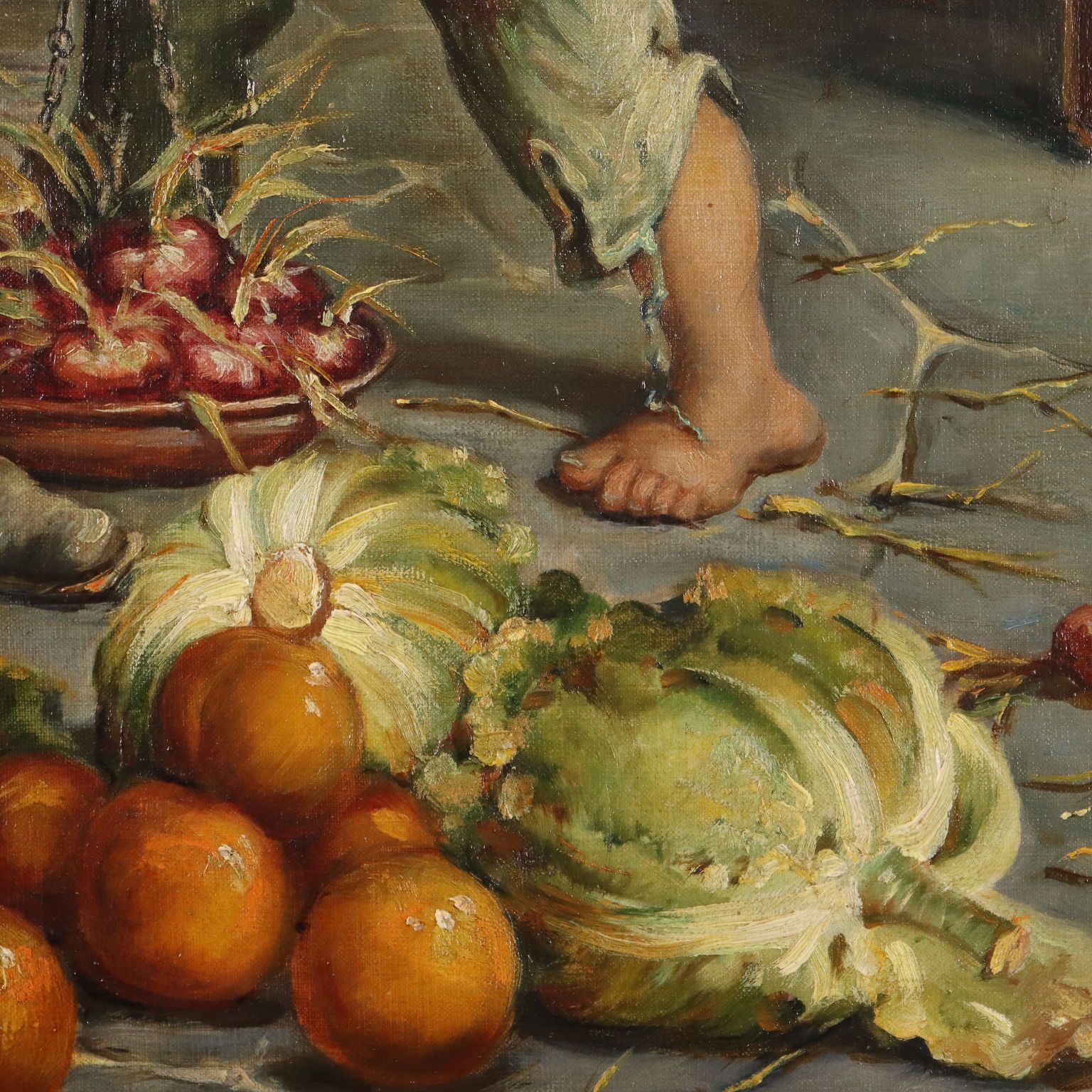 Antique Painting Signed A. Dumini Preparing For The Market XIX Century photo buy