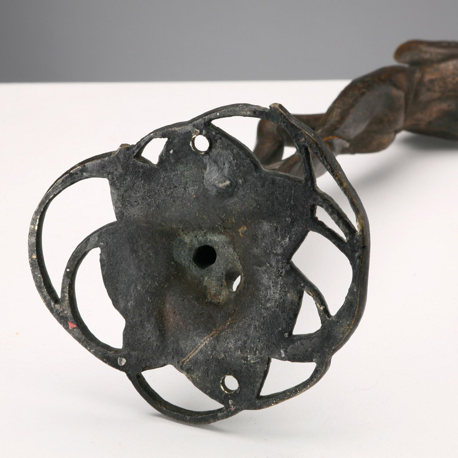 Candle Holder Art Nouveau Bronze XIX XX Century photo vintage