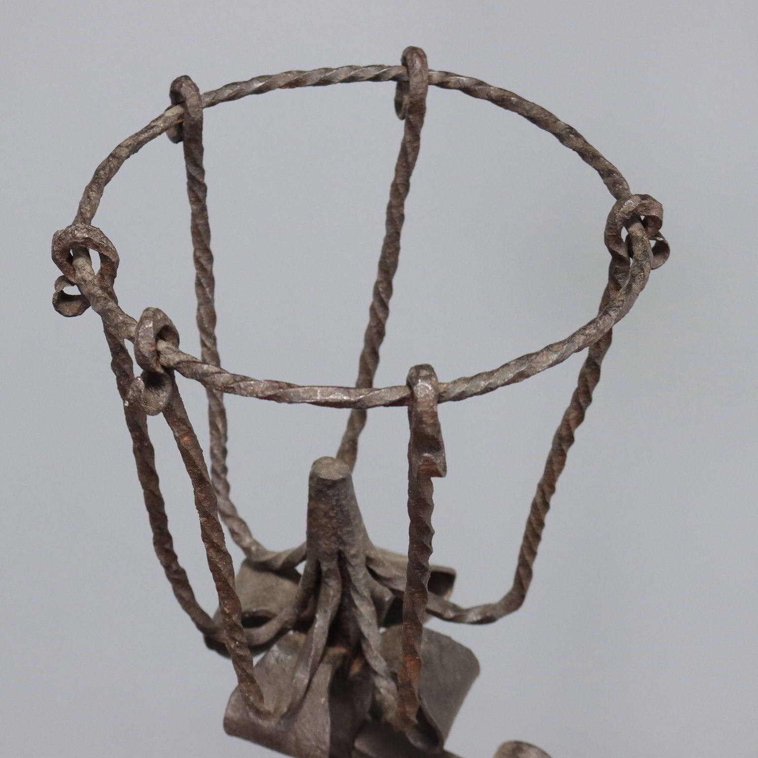Antique Fireplace Andiron Wrought Iron Italy XIX XX Century photo 750.0