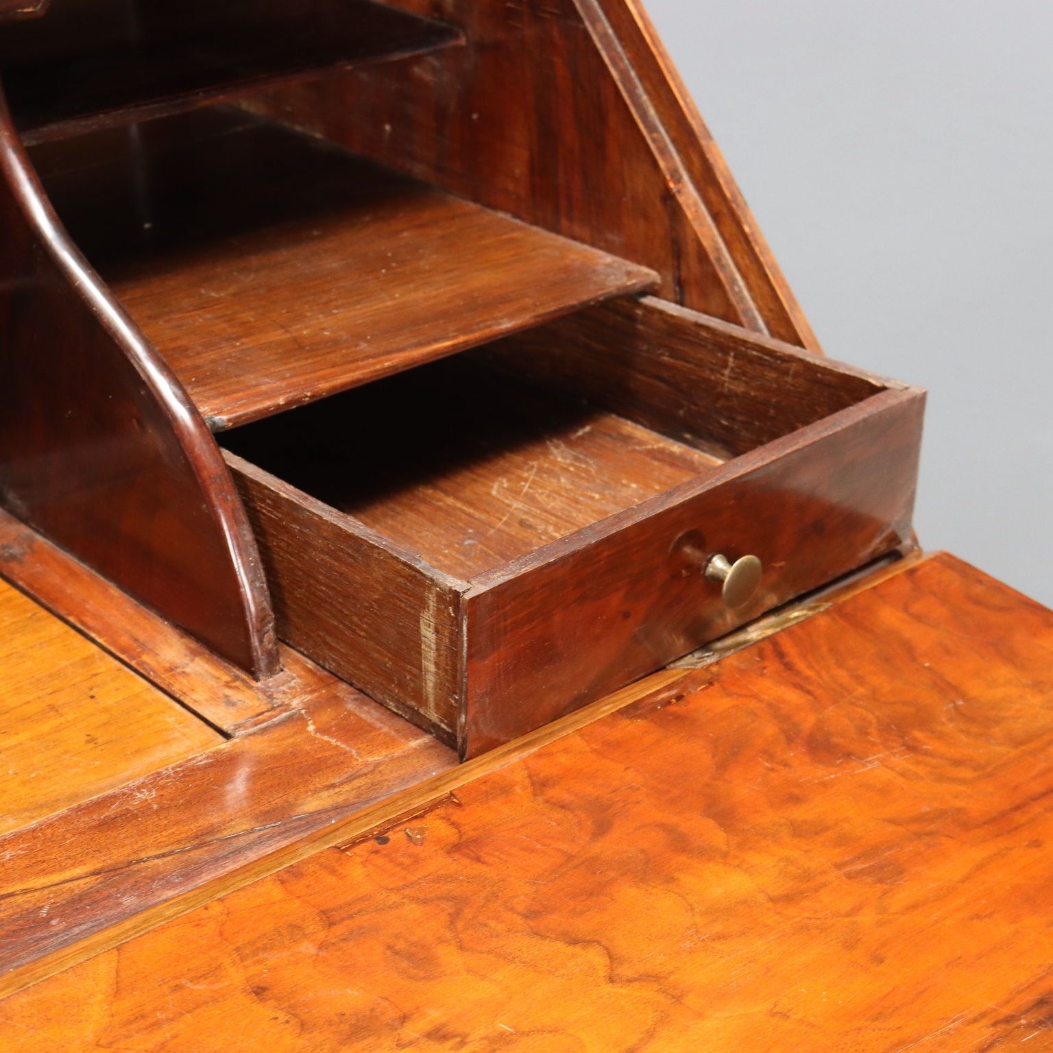 photo furniture Antique Trumeau Walnut Leafy Carvings Italy XX Century