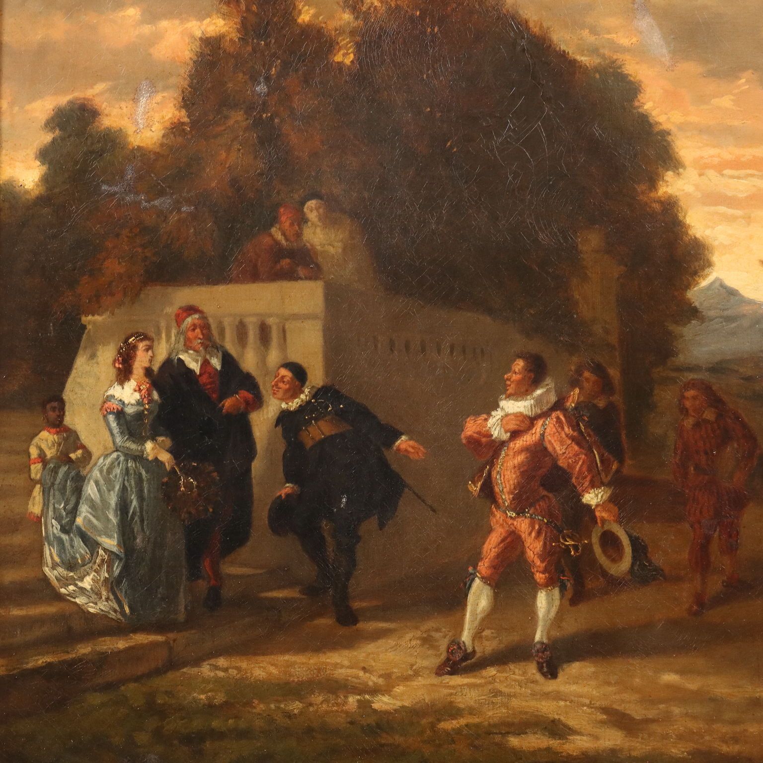 Tableau d'époque « La Présentation », huile sur toile, école française, XIXe siècle photo for sale