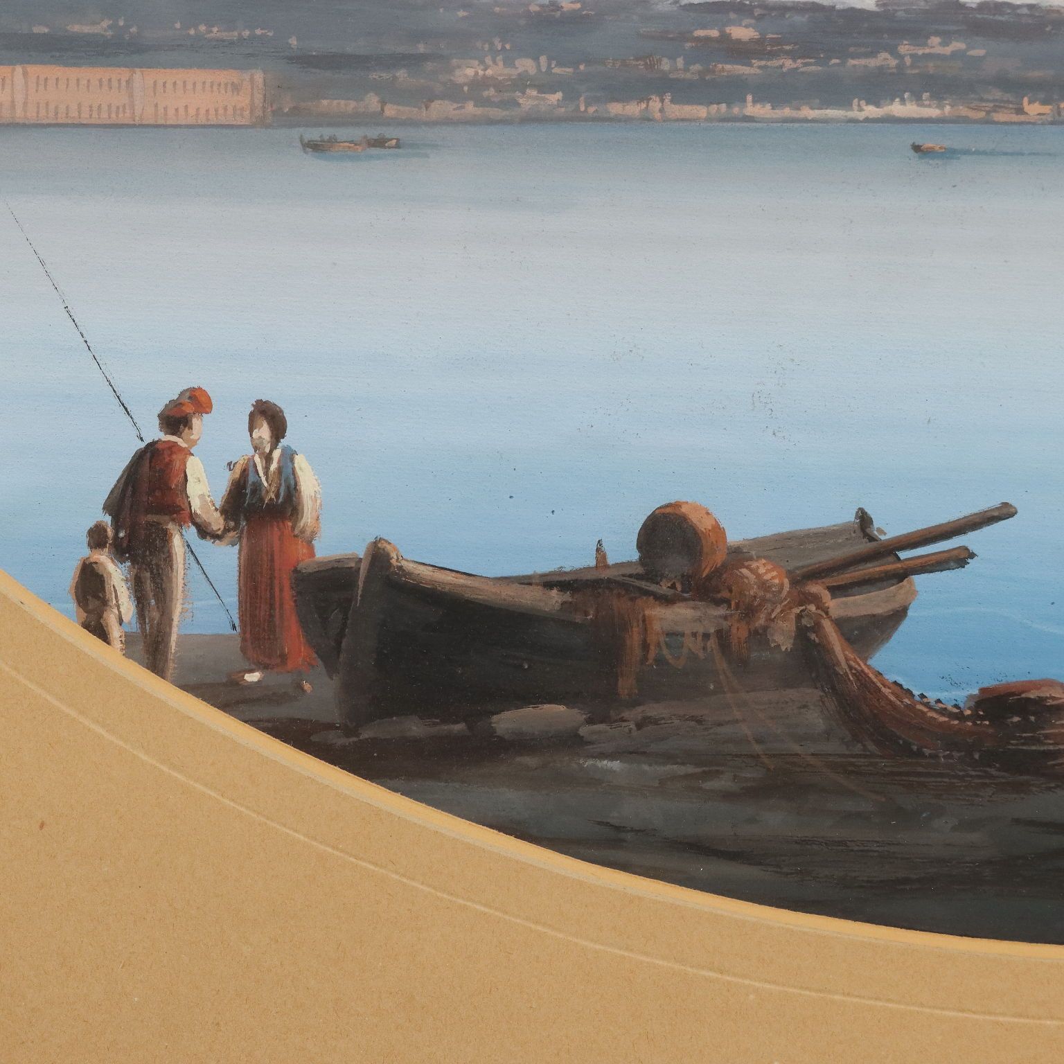 Modern Painting View From The Vesuvius Gouache On Cardboard '900 photo Art