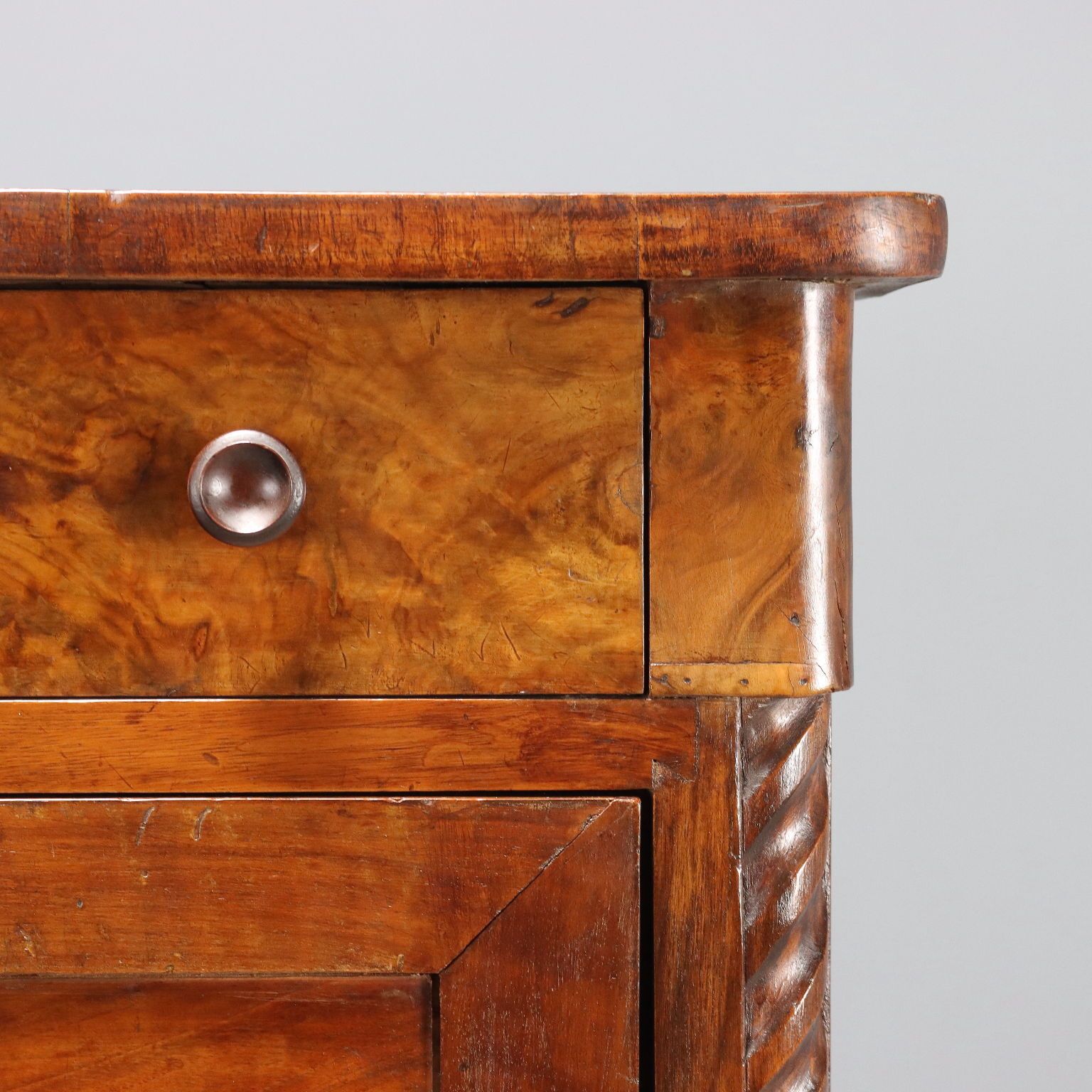 Antique Secrétaire Mahogany Leather Drawer Italy XIX Century photo buy