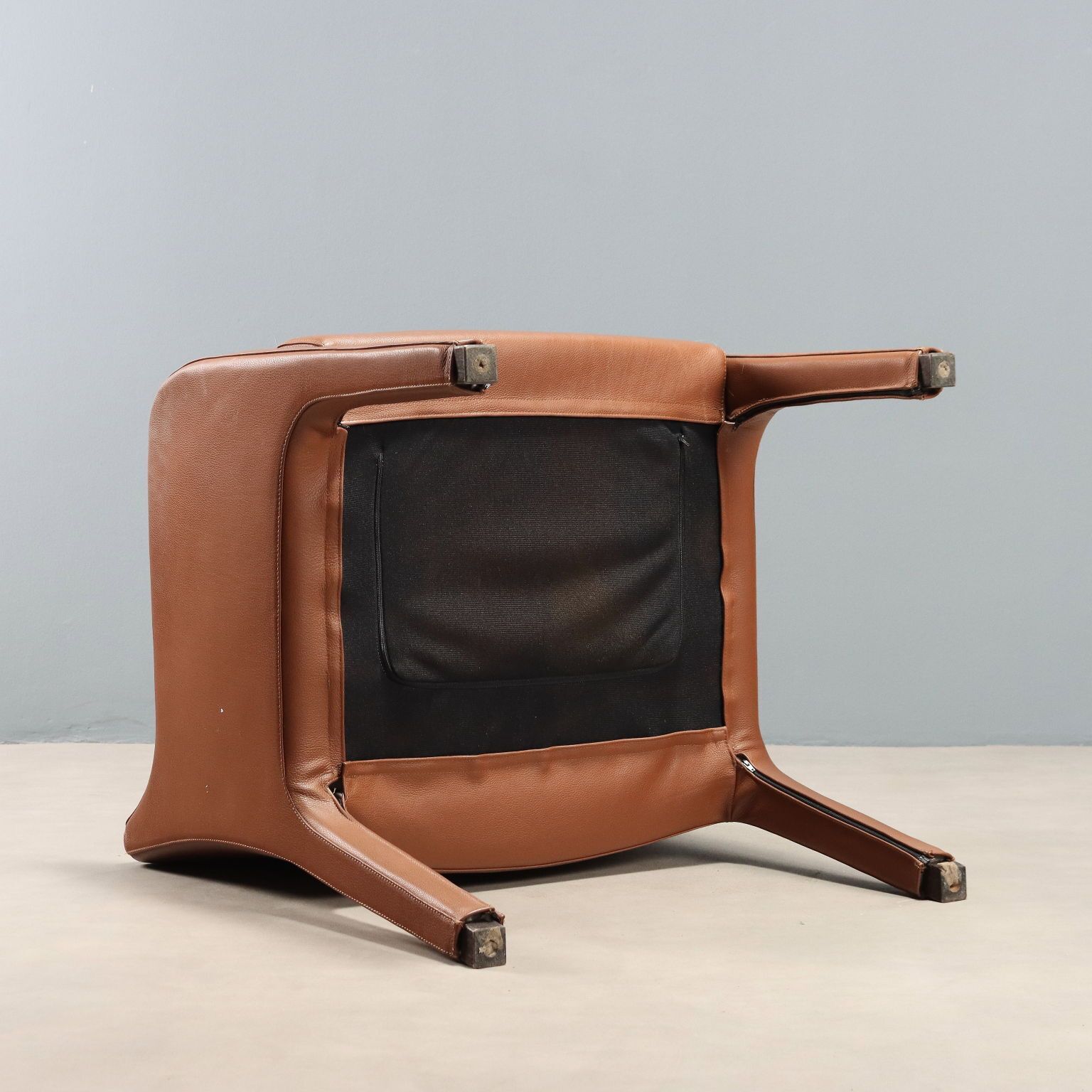 Furniture Busnelli System Armchair Vintage Leather Foam Design 2000s photo