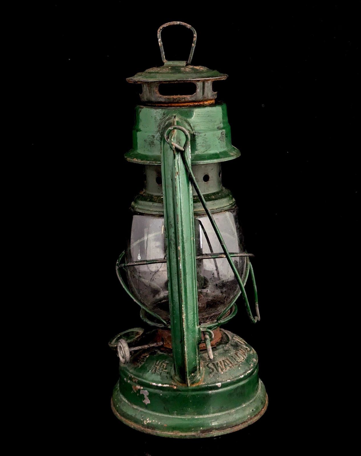 Lanterne tempête vintage, émail vert, chinoise photo 96.0