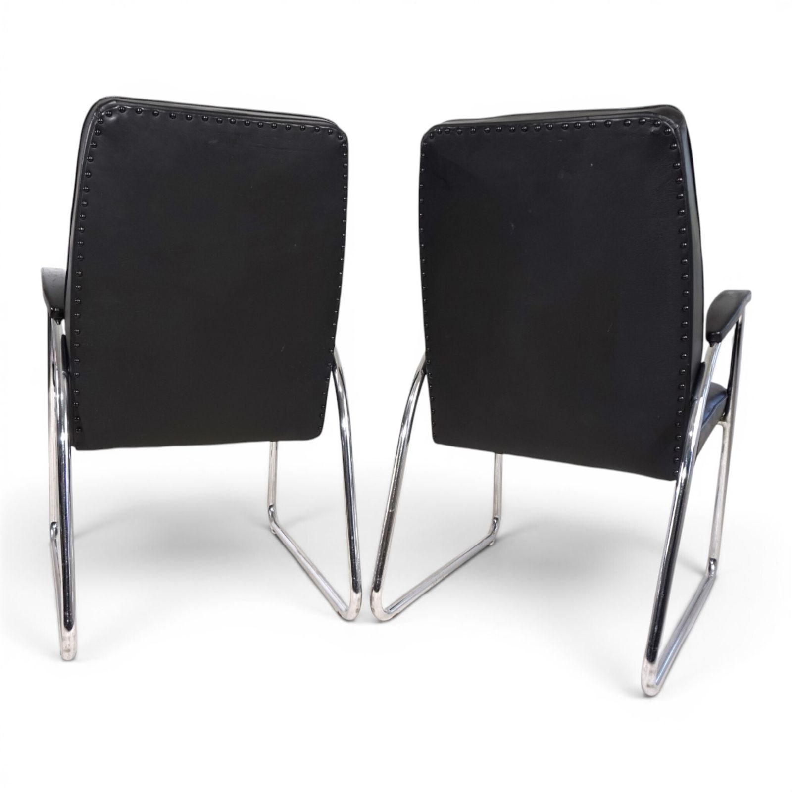 Set Of 2 Bauhaus Streamline Leather Tubular Steel Armchairs, 1930 photo Furniture