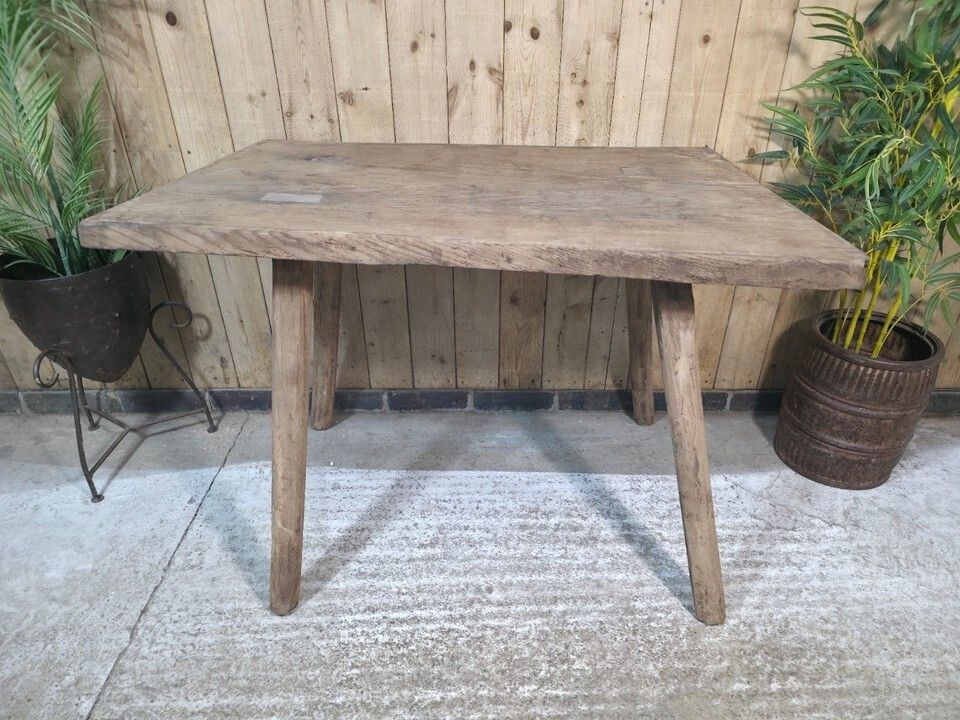 Old Antique Primitive Rustic Hungarian Wooden Butchers Prep Table Kitchen Island photo furniture